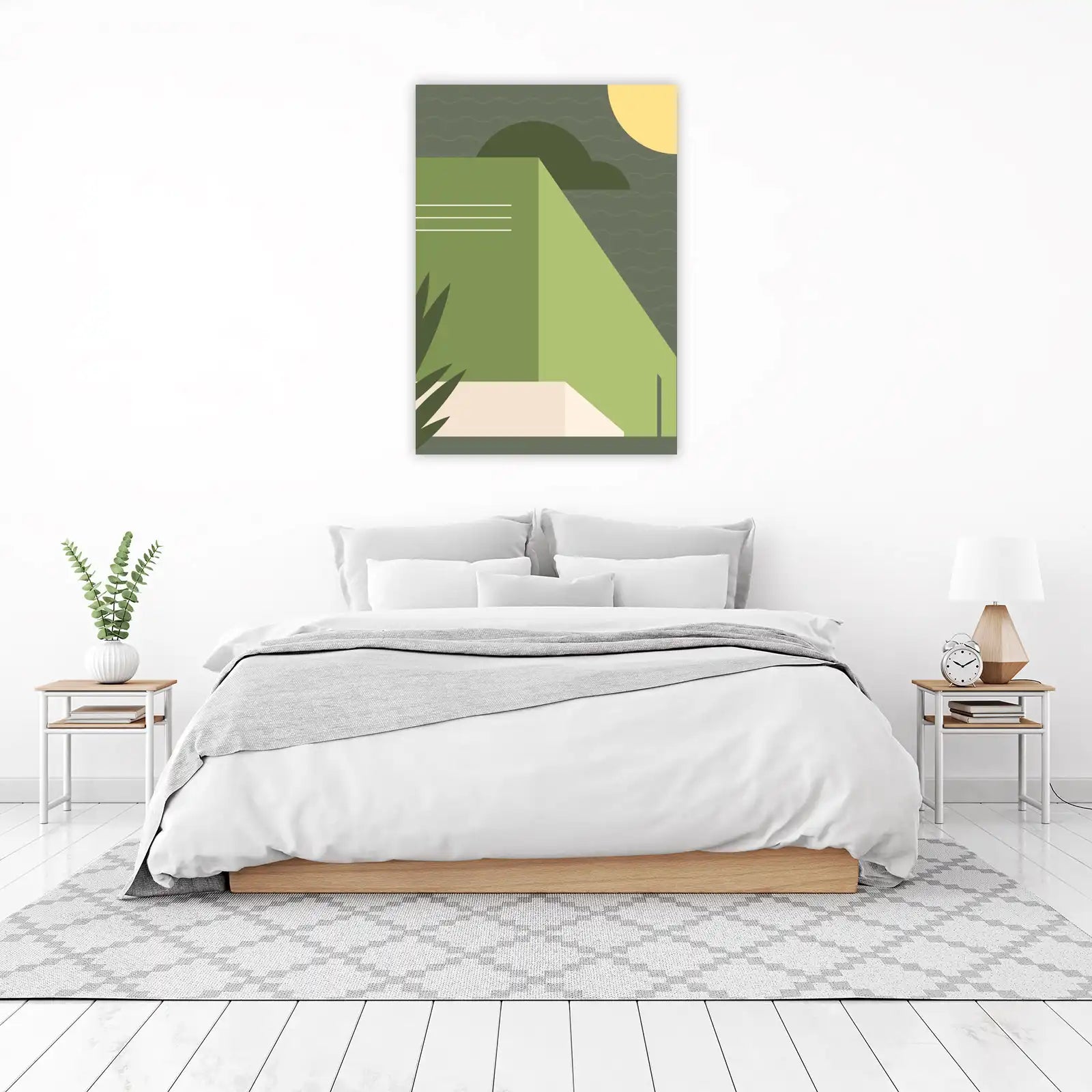 Modern Geometric Greenery Wall Art