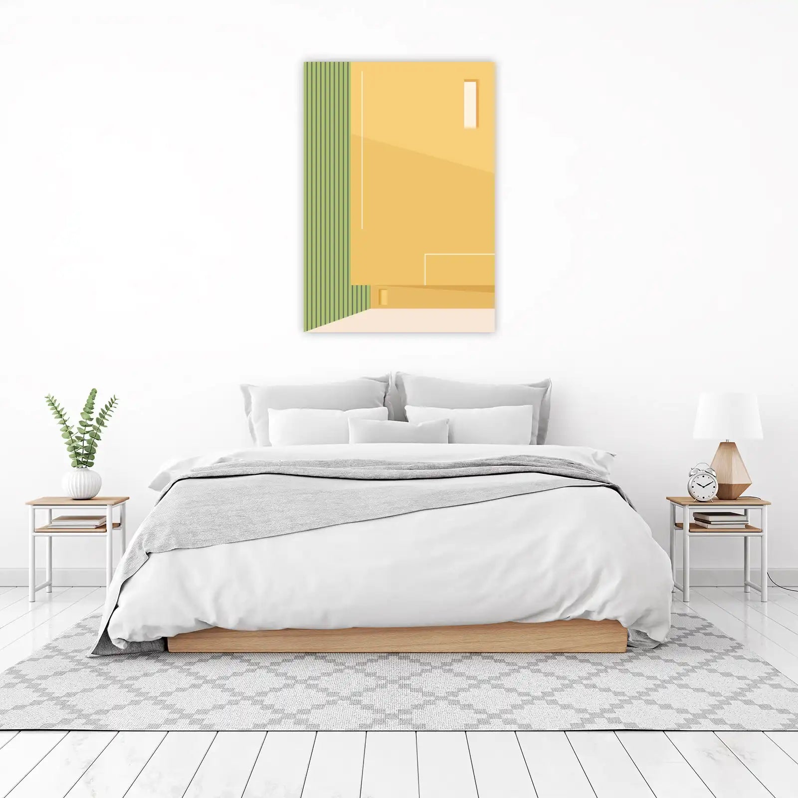 Modern Abstract Yellow & Green Wall Art Wall Art