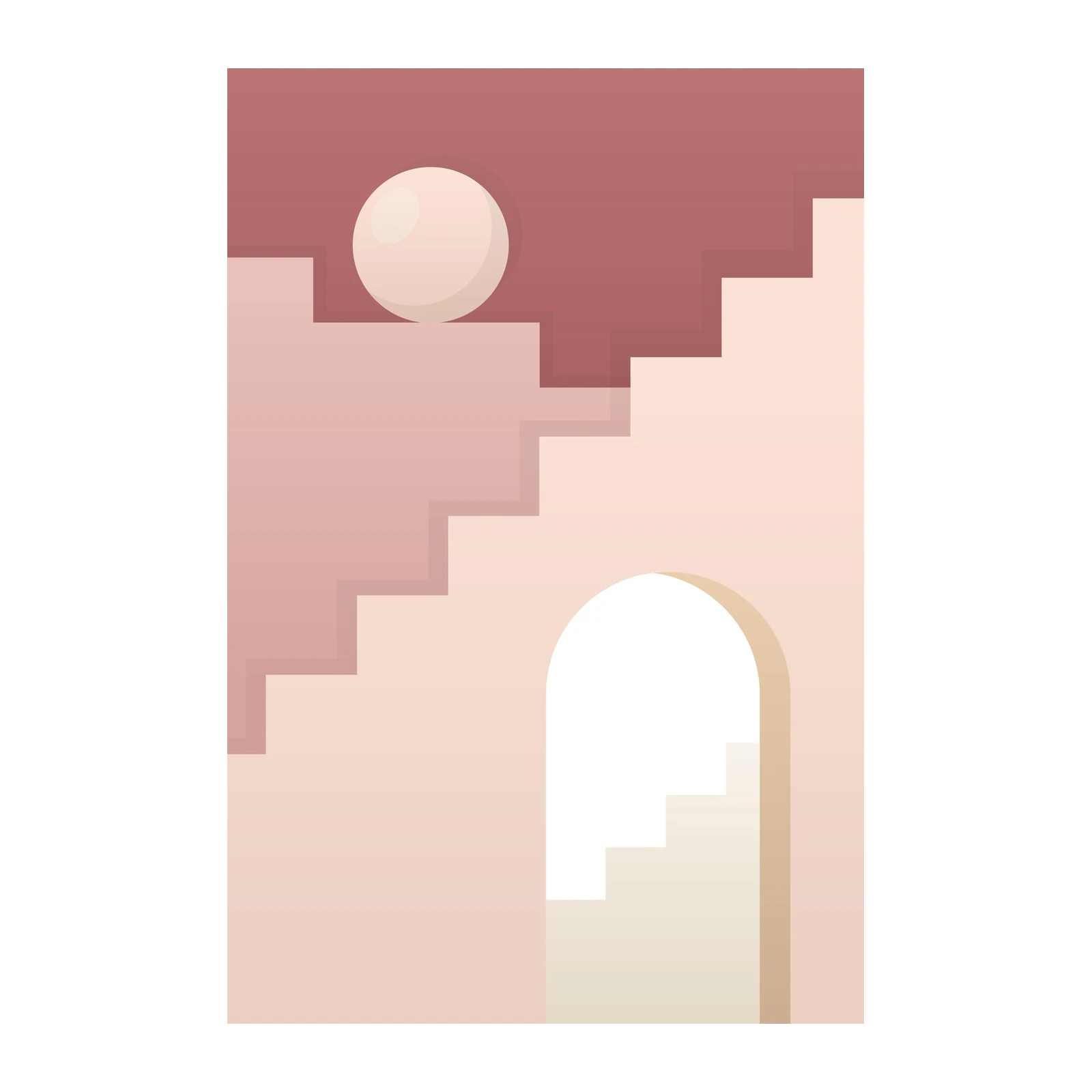 Abstract Staircase & Sphere Wall Art
