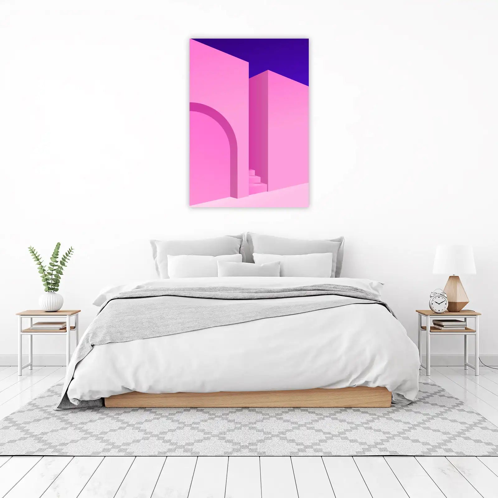 Modern Pink Archway & Stairs Wall Art