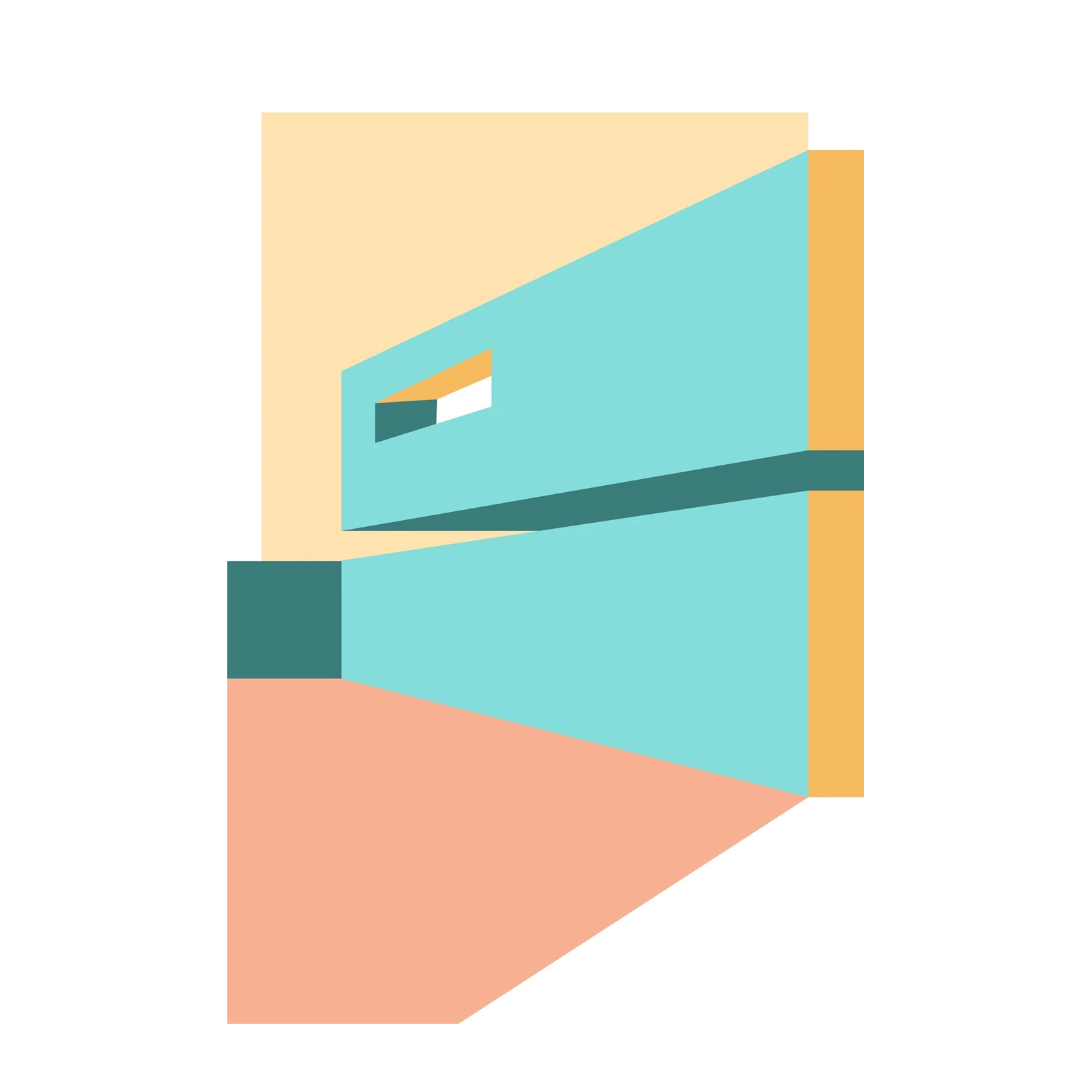Modern Geometric Pastel Architectural Wall Art