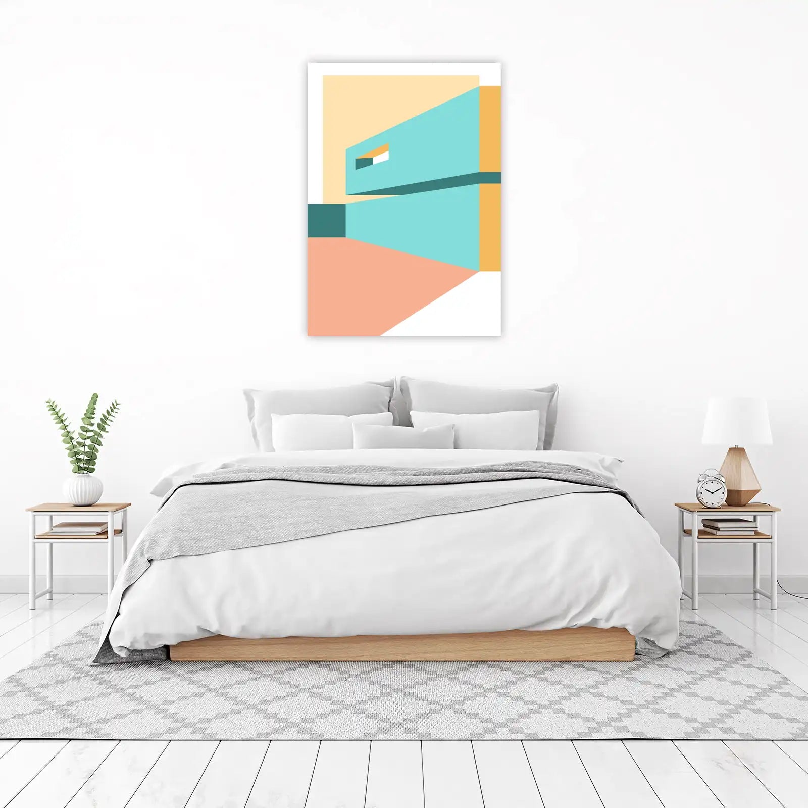 Modern Geometric Pastel Architectural Wall Art