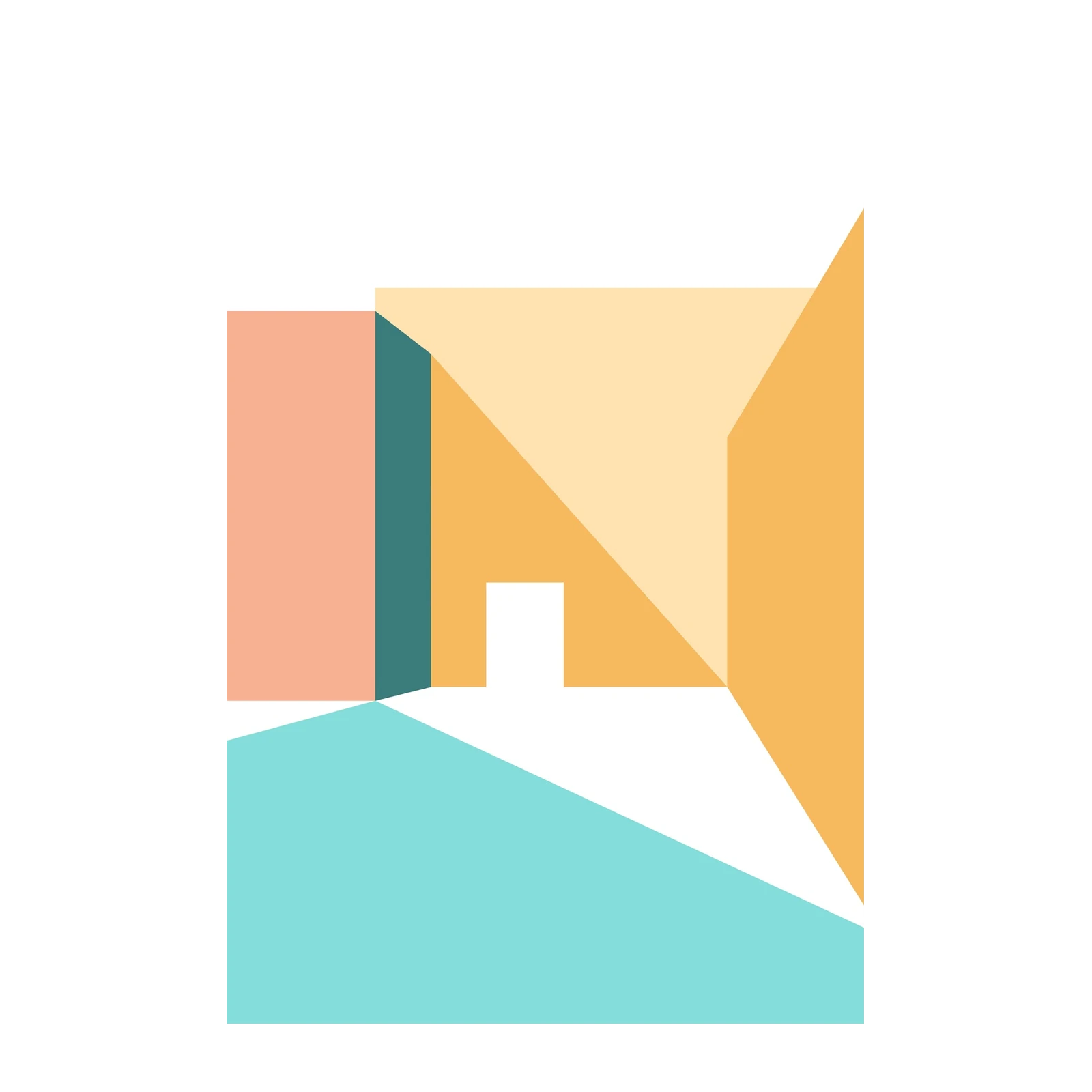 Abstract Geometric Sunset Wall Art