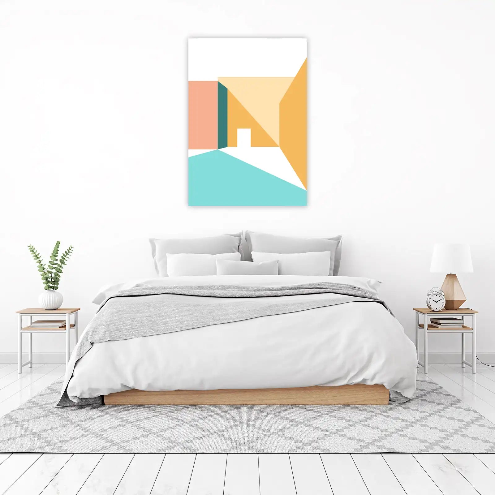 Abstract Geometric Sunset Wall Art