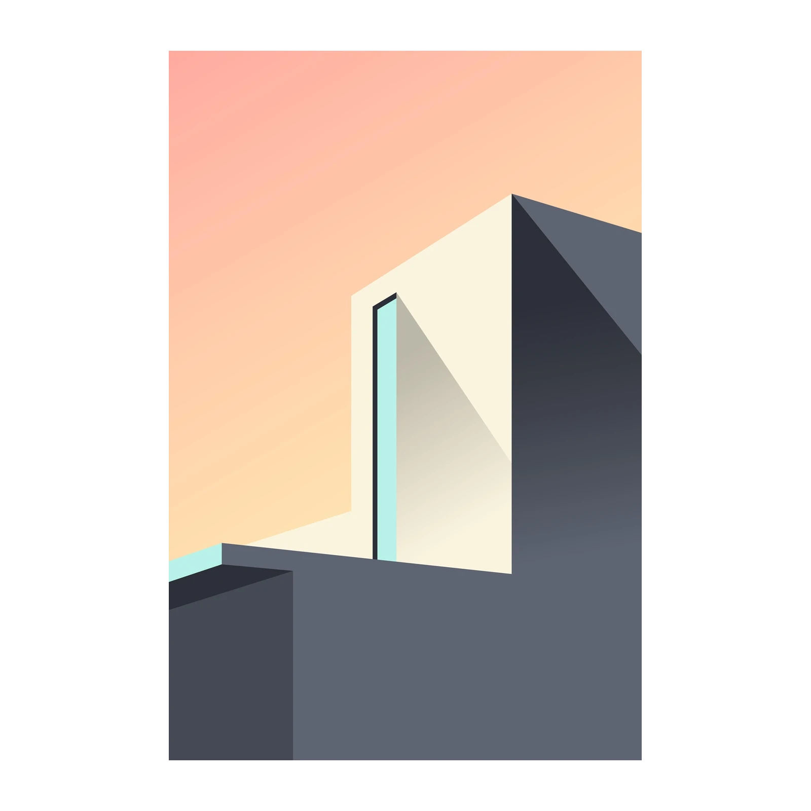 Minimalist Doorway Sunset Wall Art