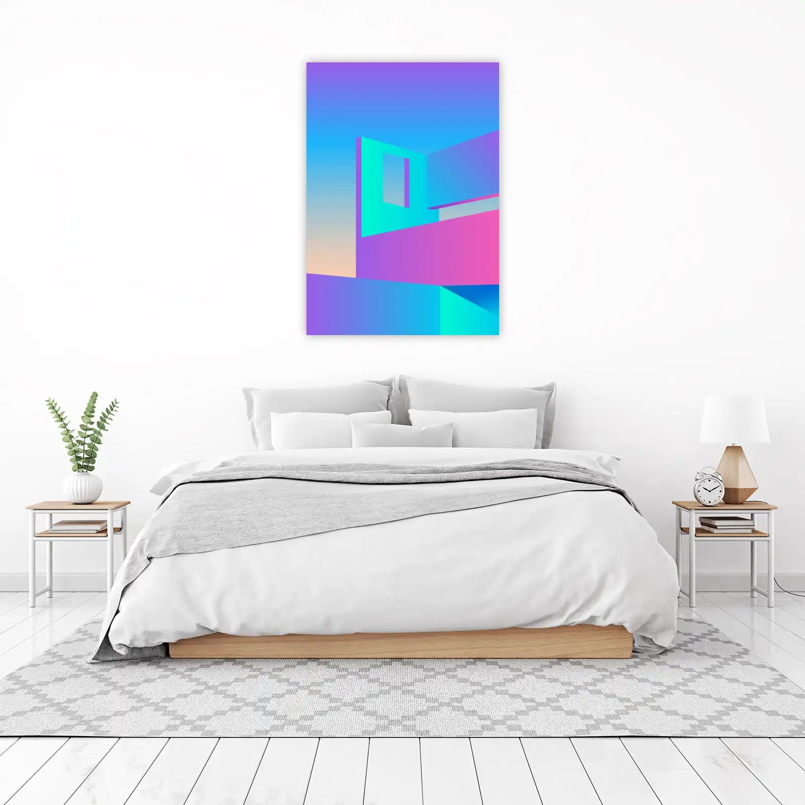Abstract Geometric Sunset Gradient Wall Art