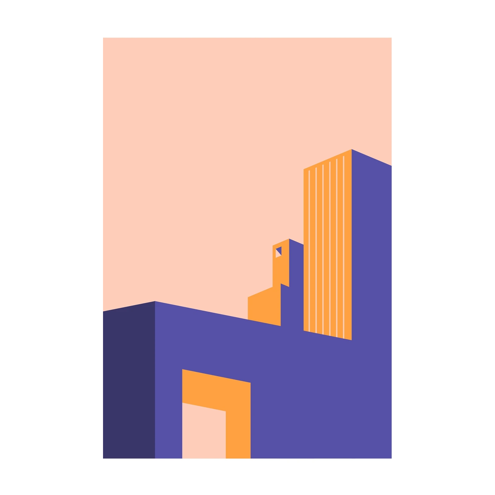 Modern Geometric Building Wall Art