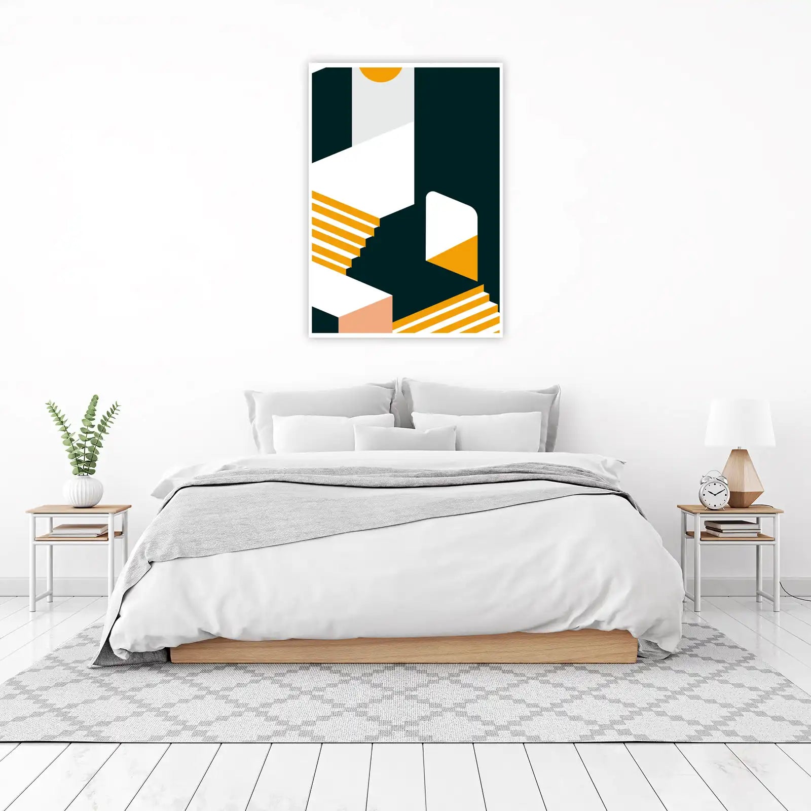 Geometric Staircase Abstract Wall Art