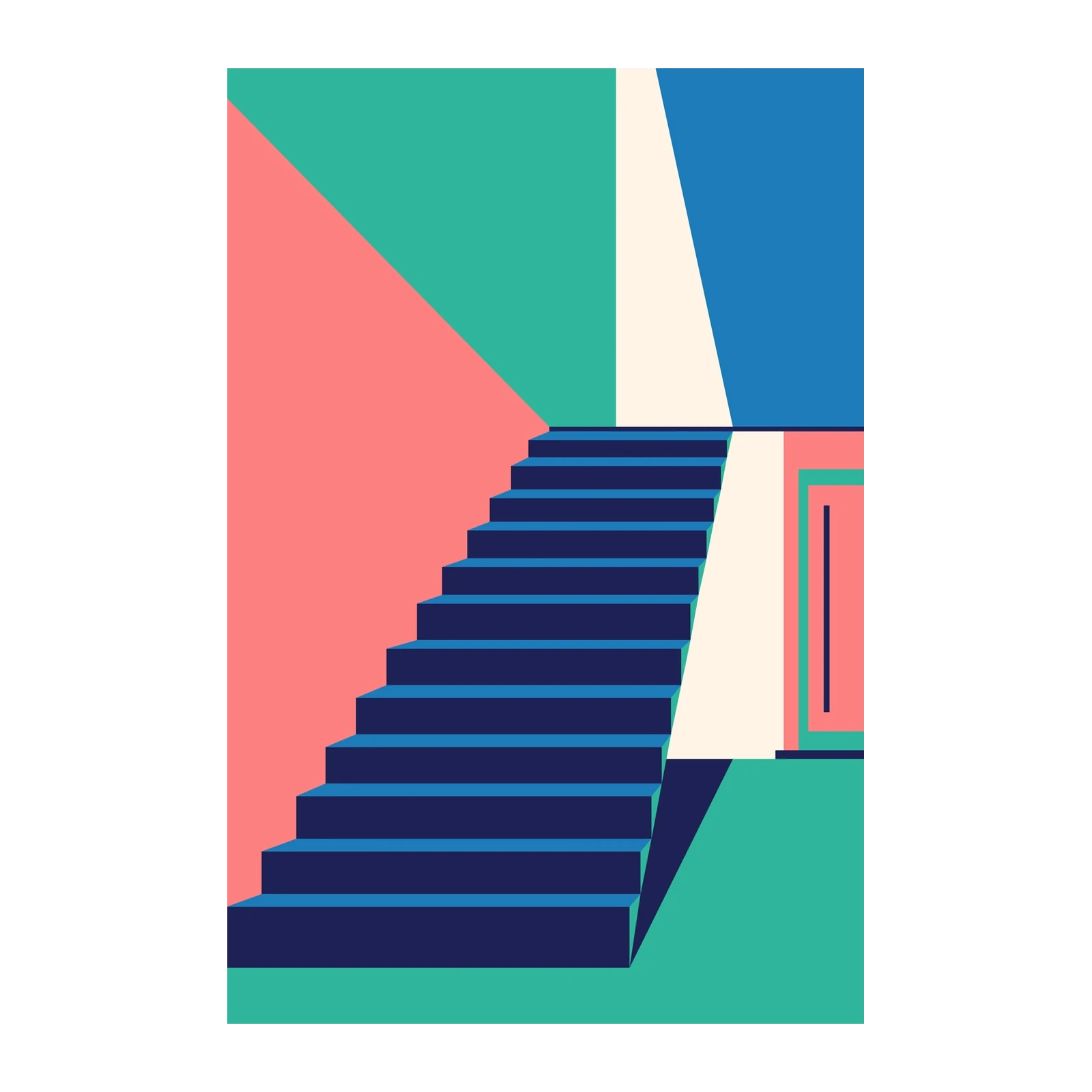 Geometric Stairway Abstract Wall Art