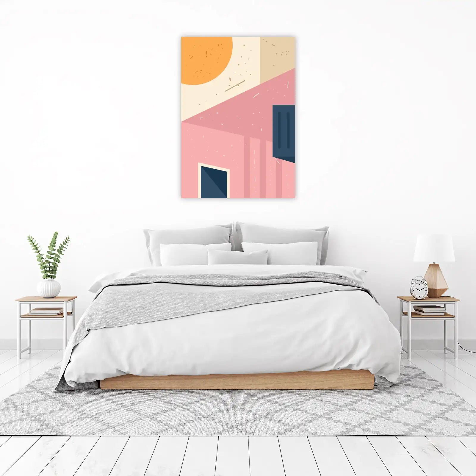 Modern Geometric Abstract Sunset Wall Art