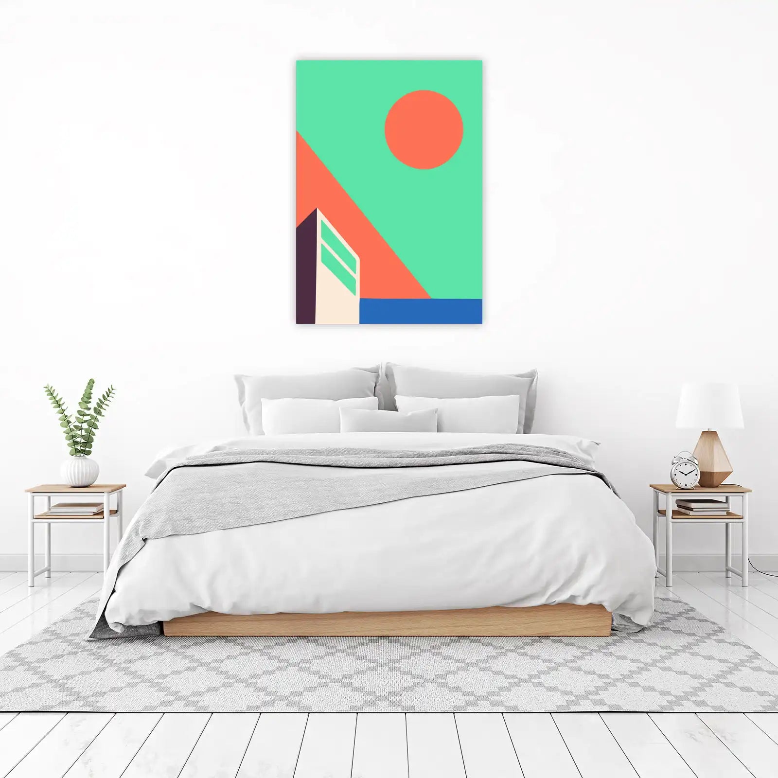 Abstract Sunset Geometric Wall Art