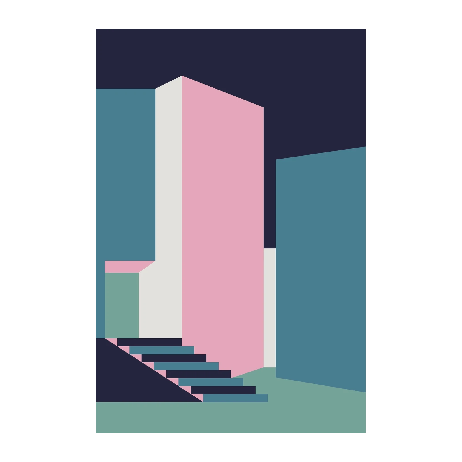 Modern Geometric Architecture Wall Art