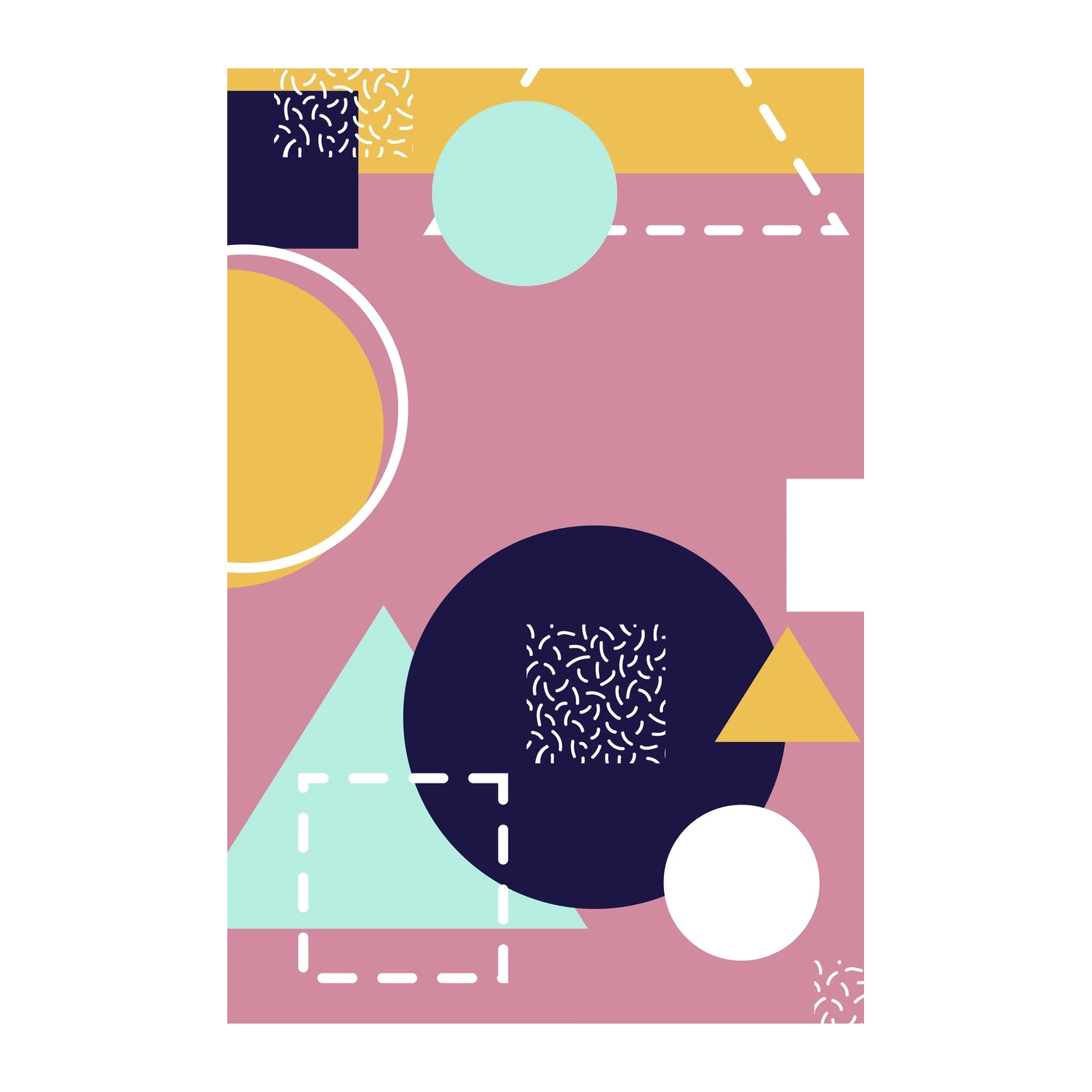 Retro Geometric Shapes Wall Art