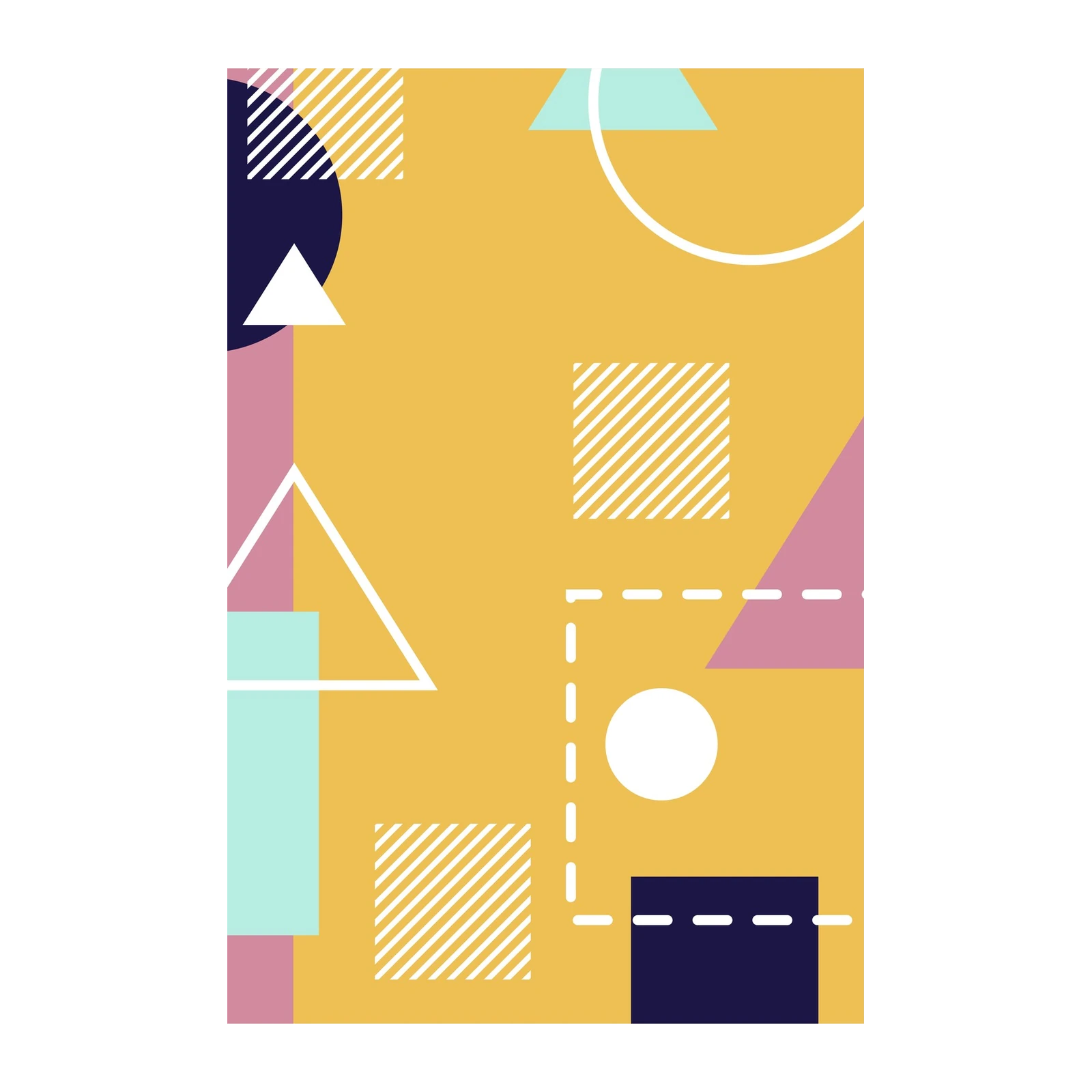 Retro Geometric Abstract Wall Art