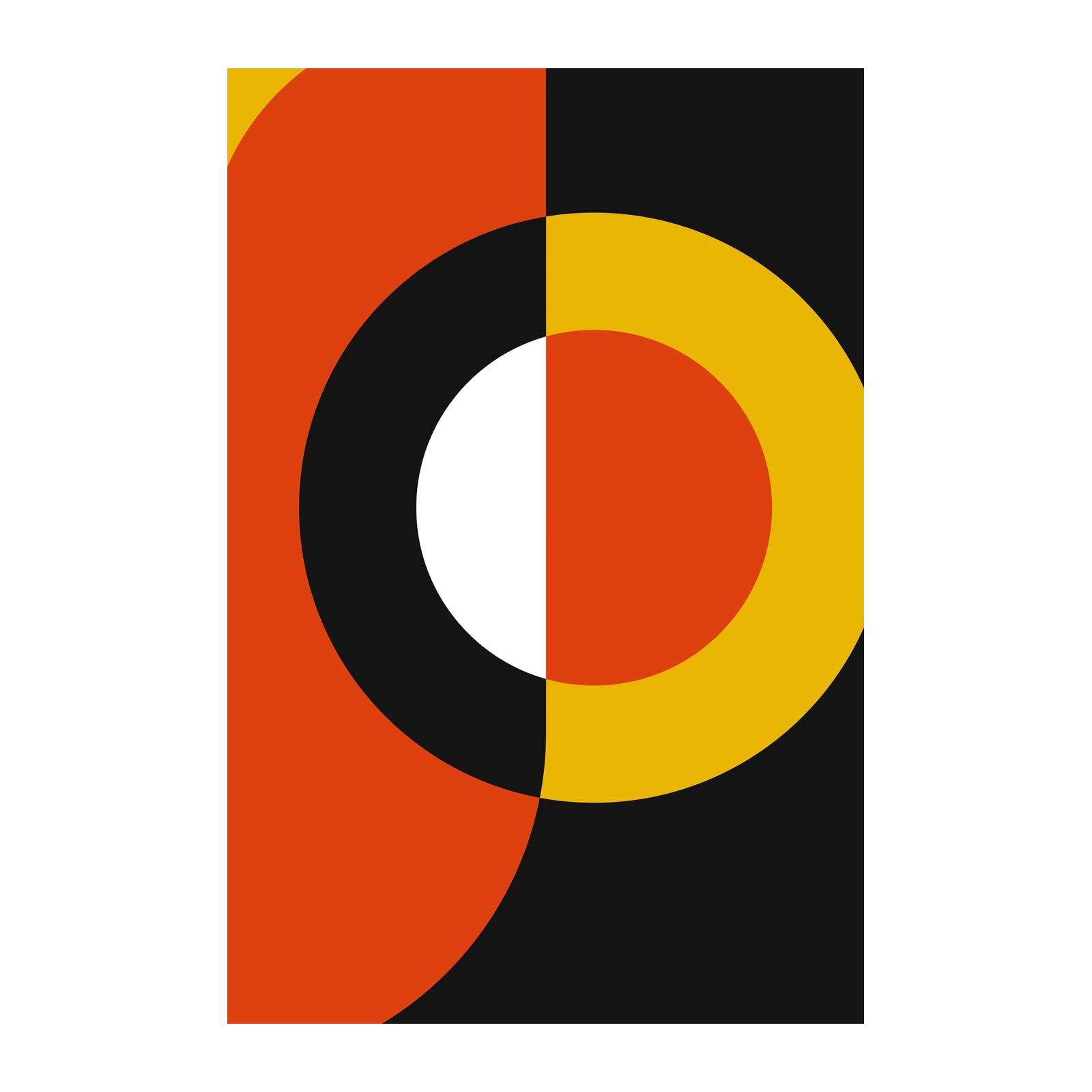 Bold Geometric Abstract Orange & Yellow Wall Art