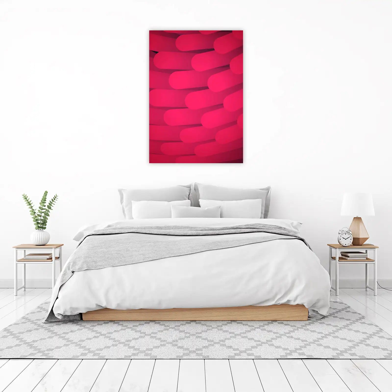 Vibrant Pink Abstract Forms Wall Art