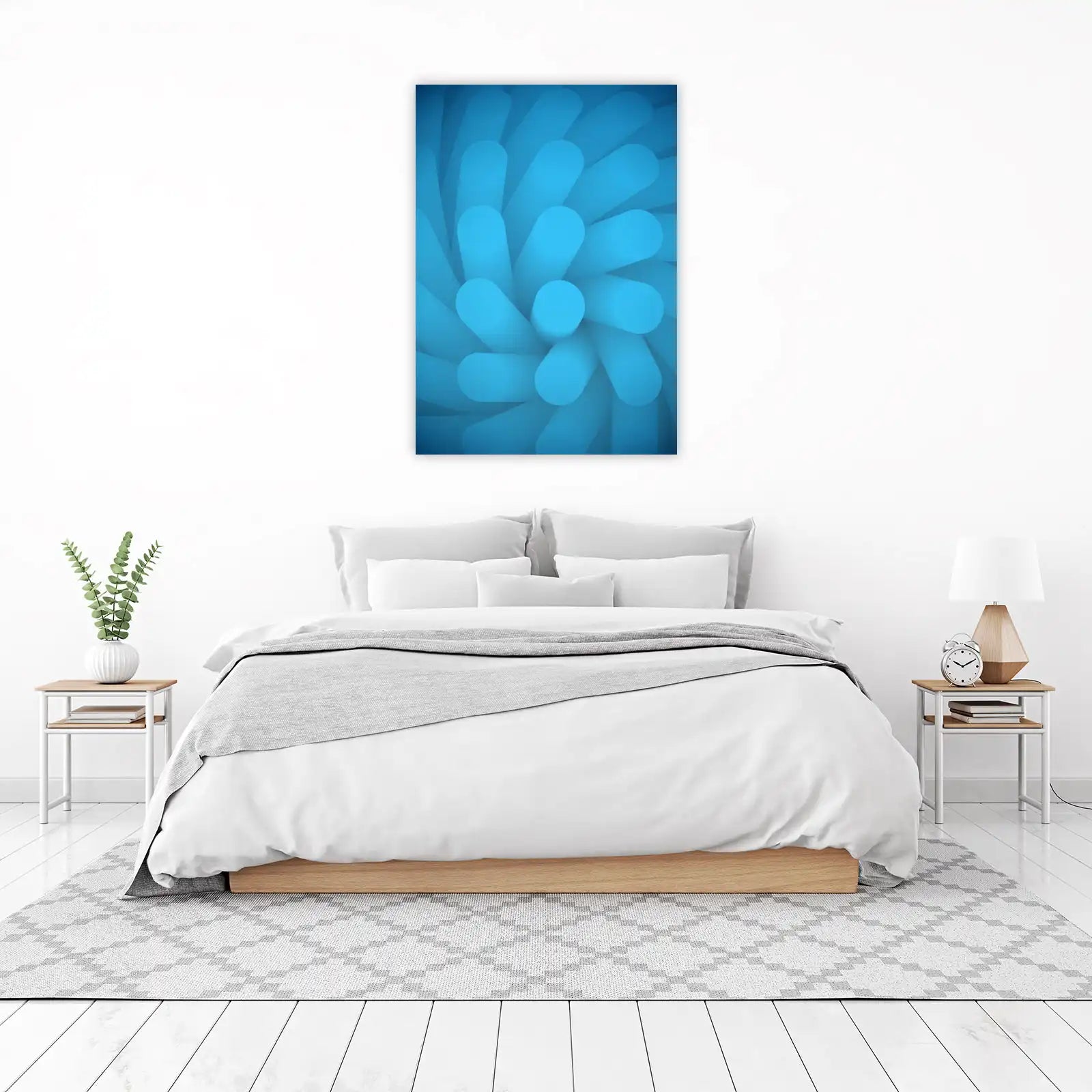 Abstract Blue Tube Swirl Wall Art