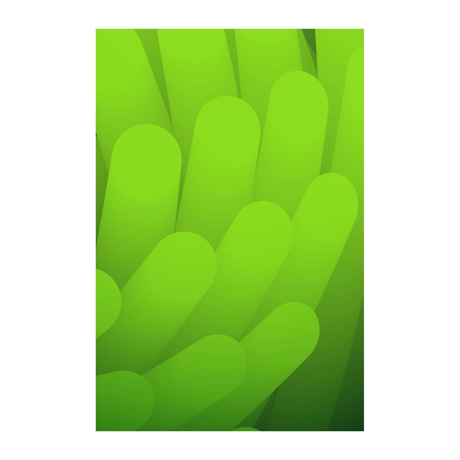 Vibrant Green Tube Abstract Wall Art