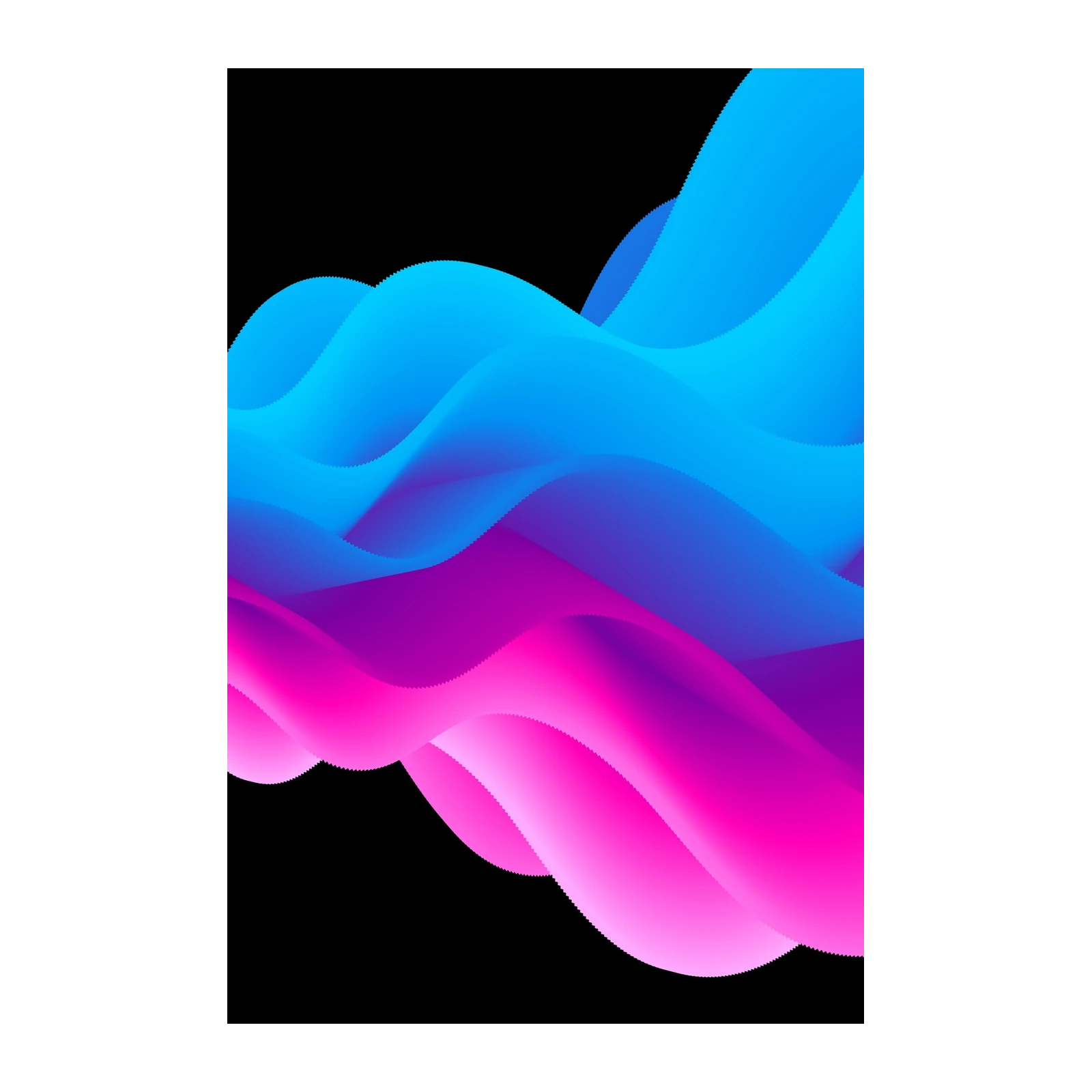 Vibrant Wave Abstract Blue Pink Wall Art