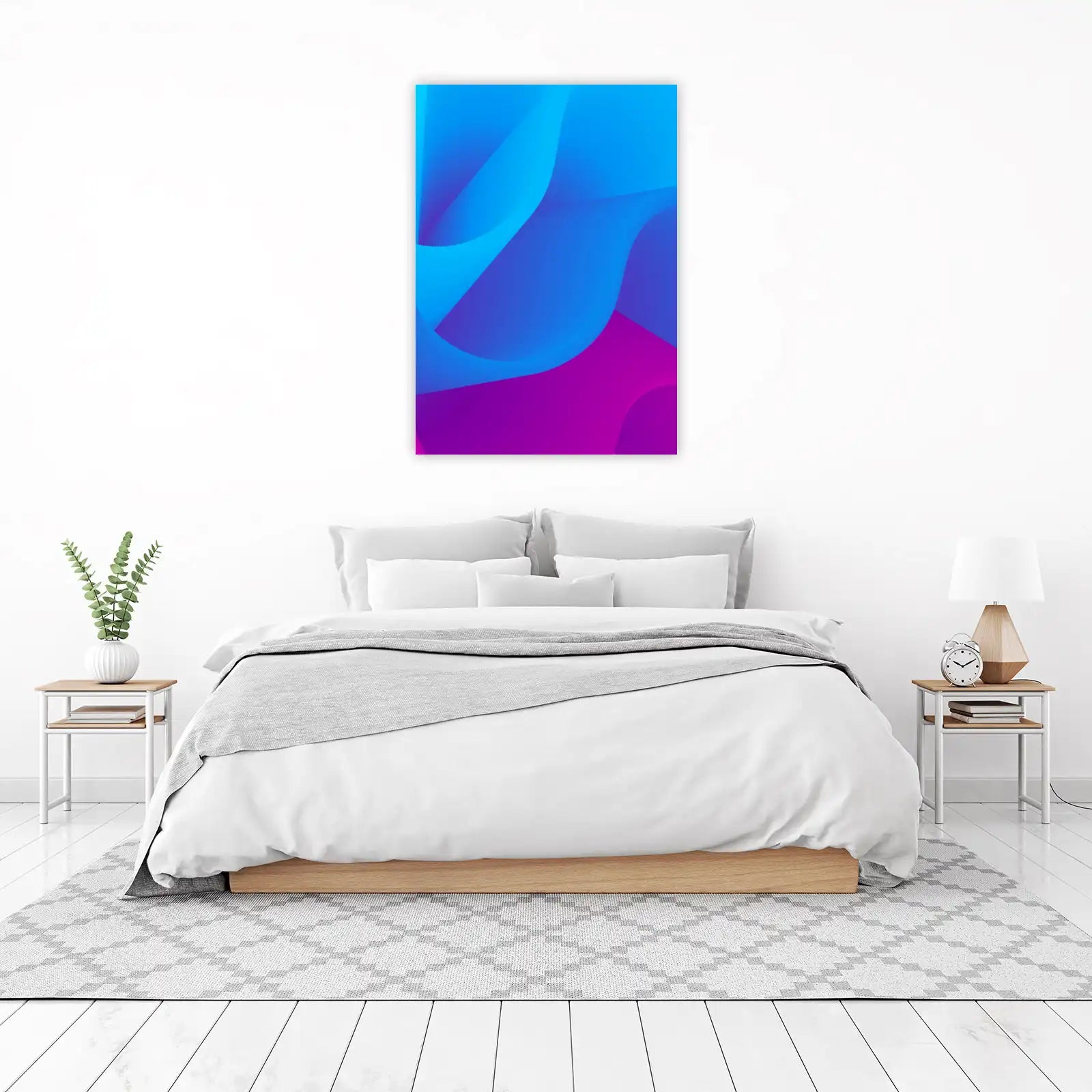 Abstract Flowing Blue & Magenta Wall Art