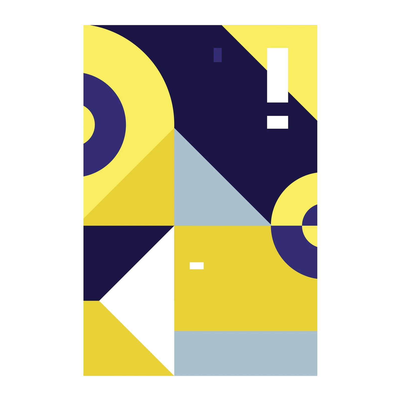 Abstract Geometric Yellow & Blue Wall Art
