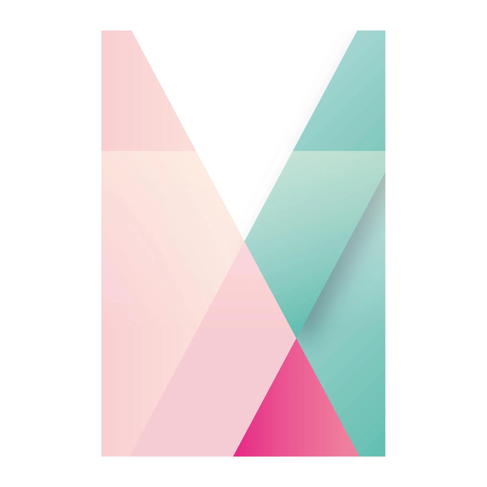 Modern Geometric Pink Teal White Wall Art