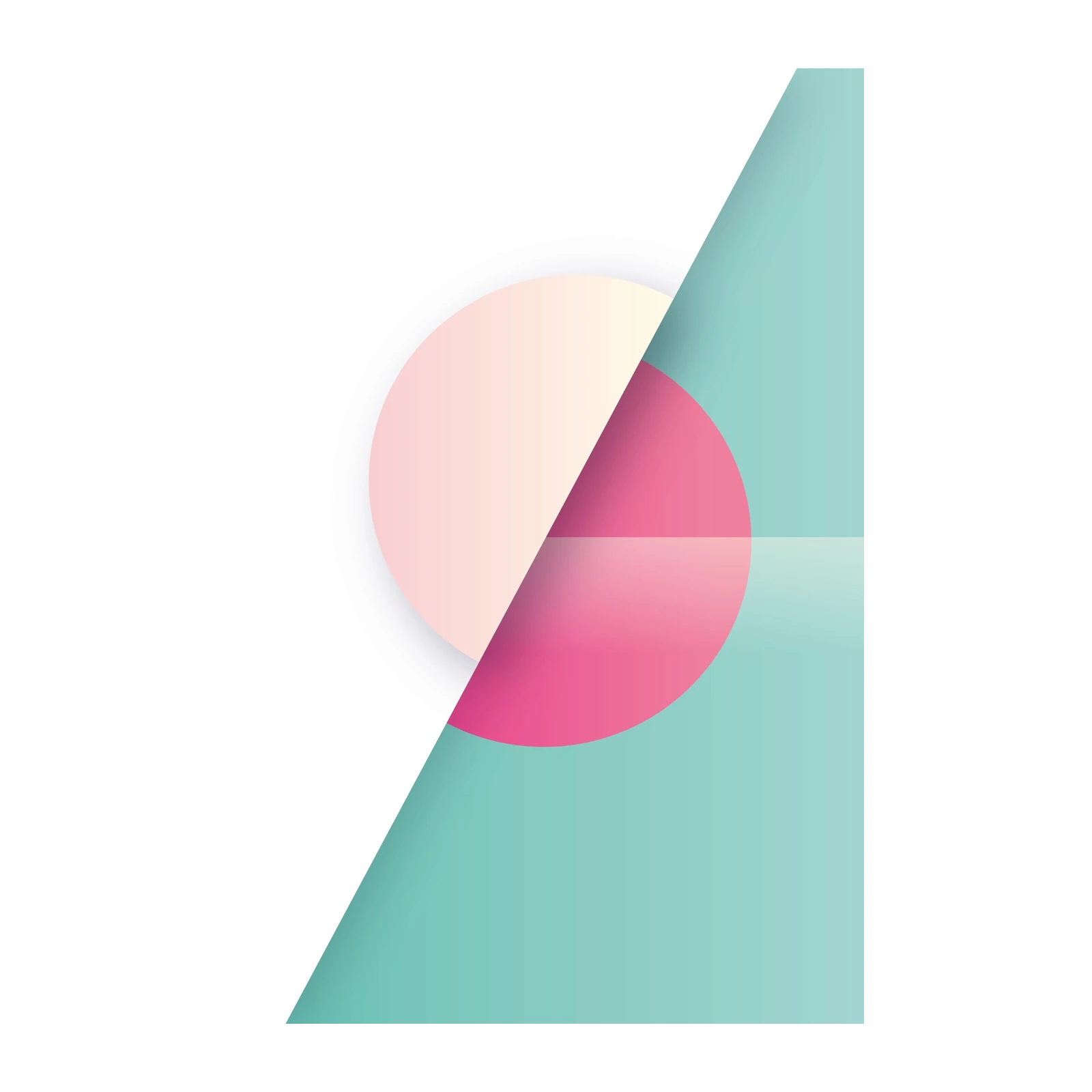 Modern Geometric Pink Teal Gradient Wall Art