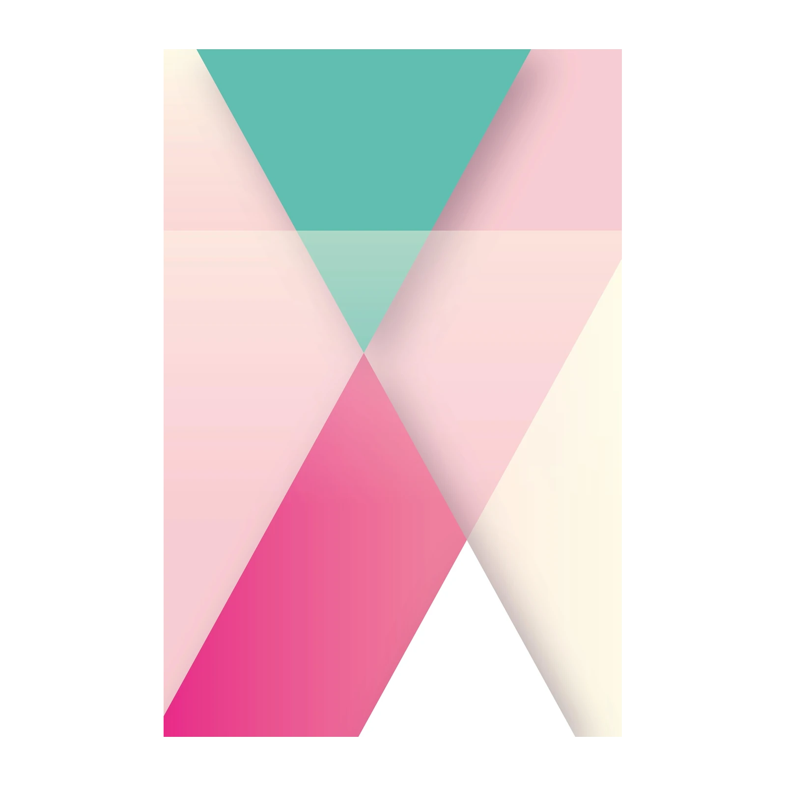 Geometric Pink & Teal Abstract Wall Art