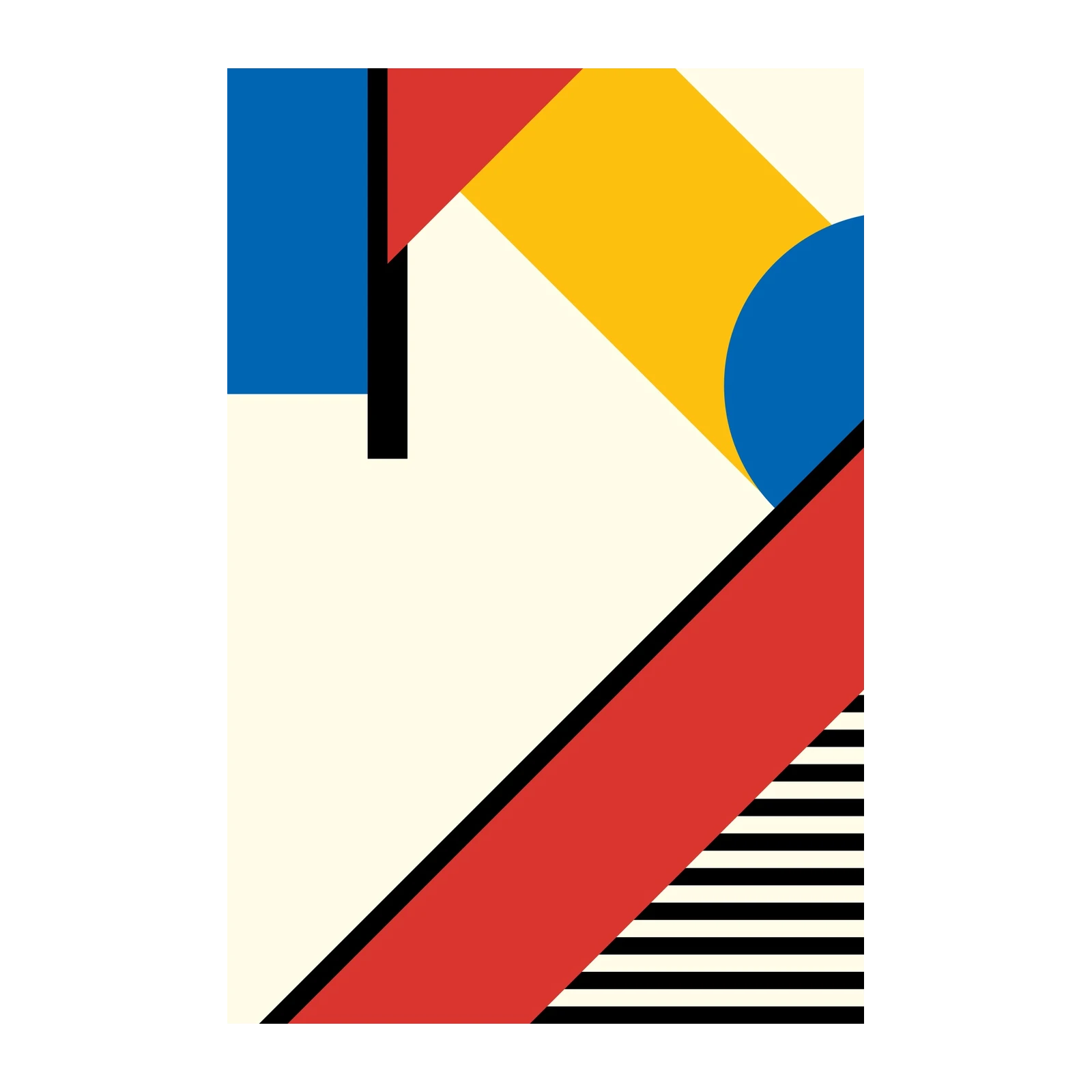 Abstract Geometric Shapes Bold Colors Wall Art