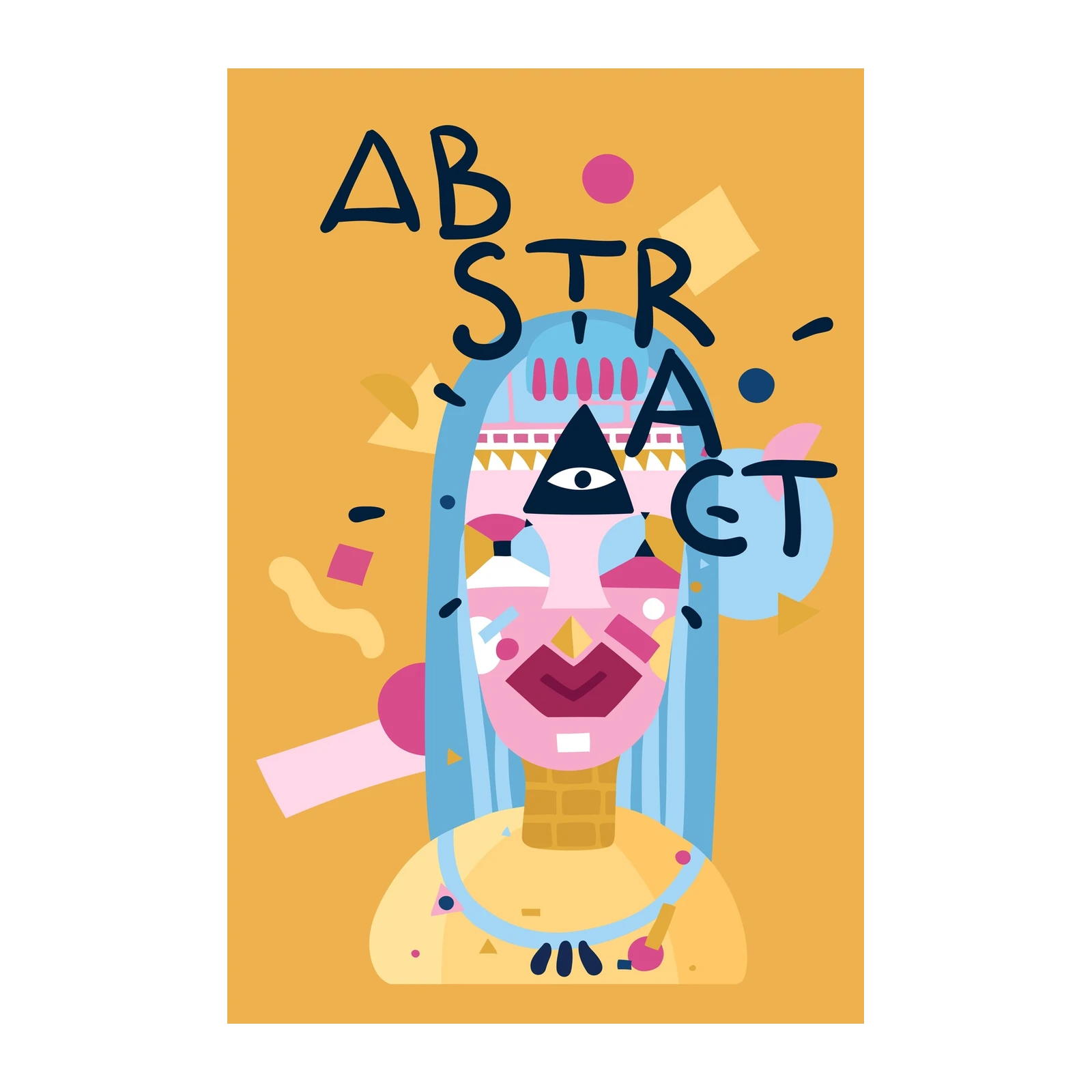 Vibrant Abstract Face Wall Art
