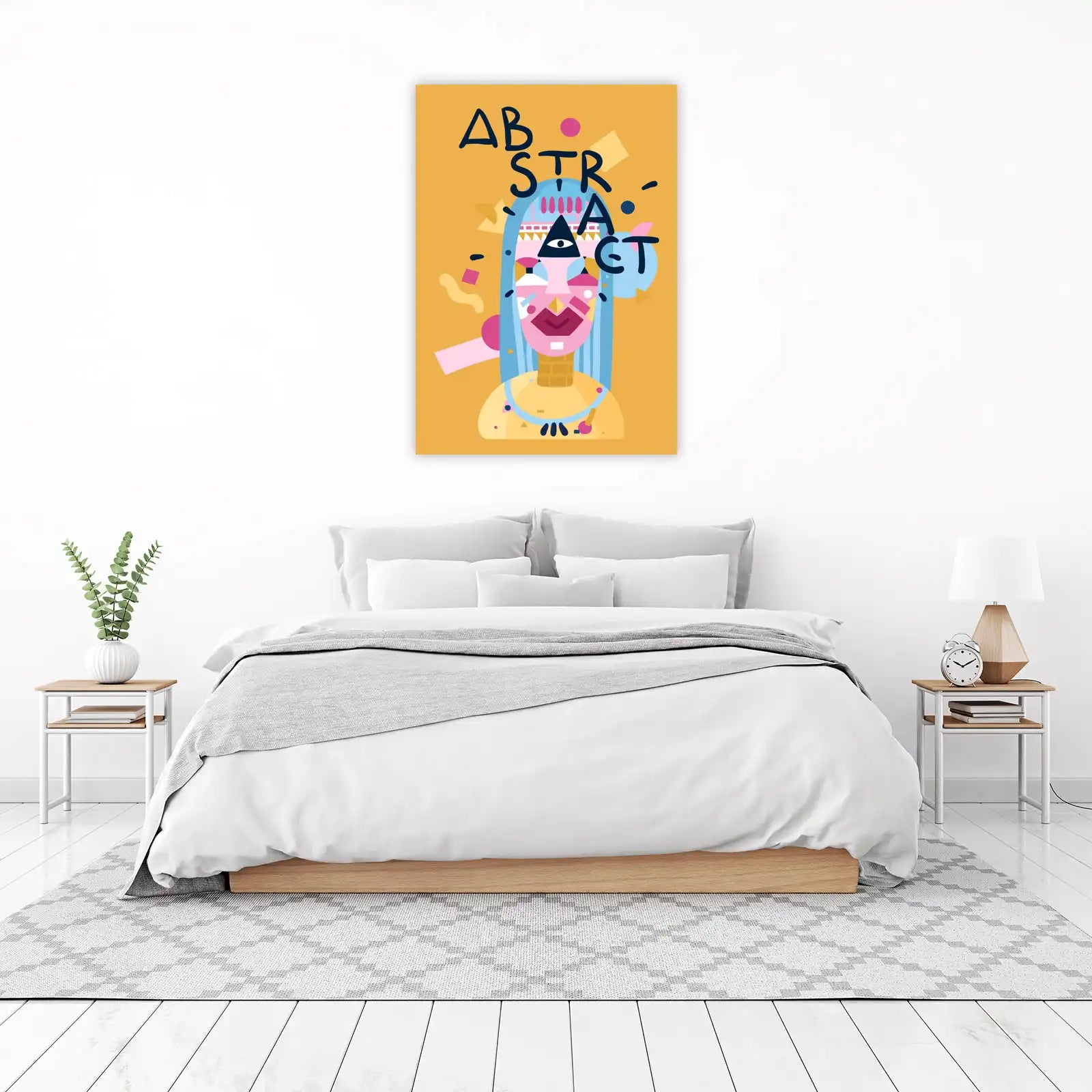 Vibrant Abstract Face Wall Art