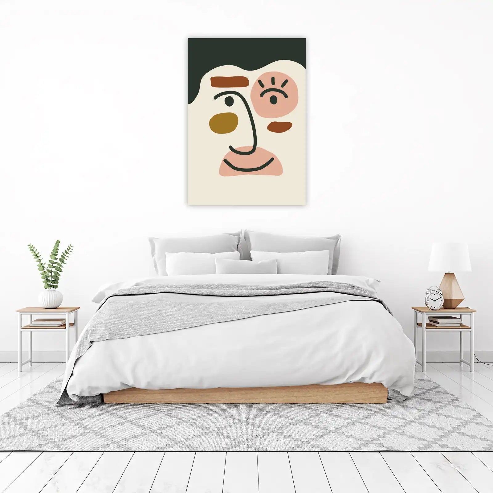 Abstract Face Mid Century Modern Wall Art