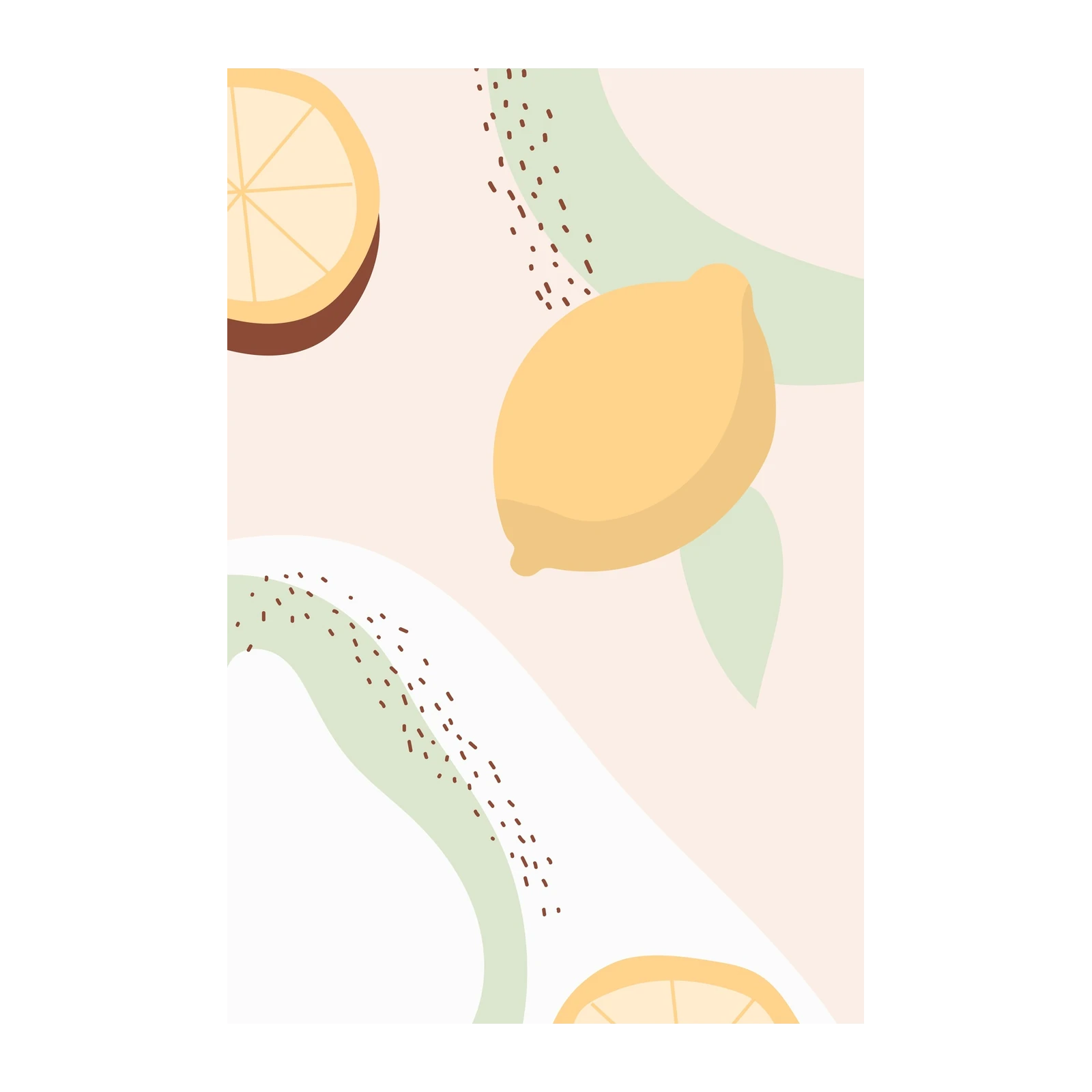 Abstract Lemon Citrus Splash Wall Art