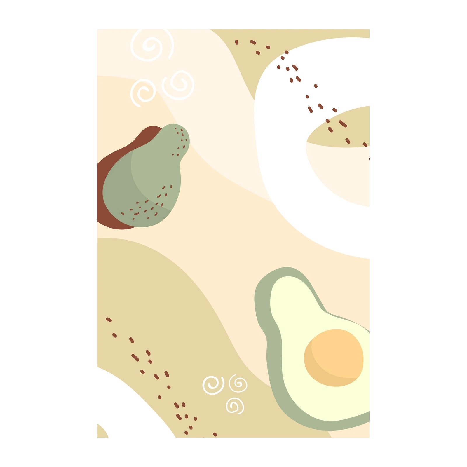 Modern Avocado Abstract Art Wall Art