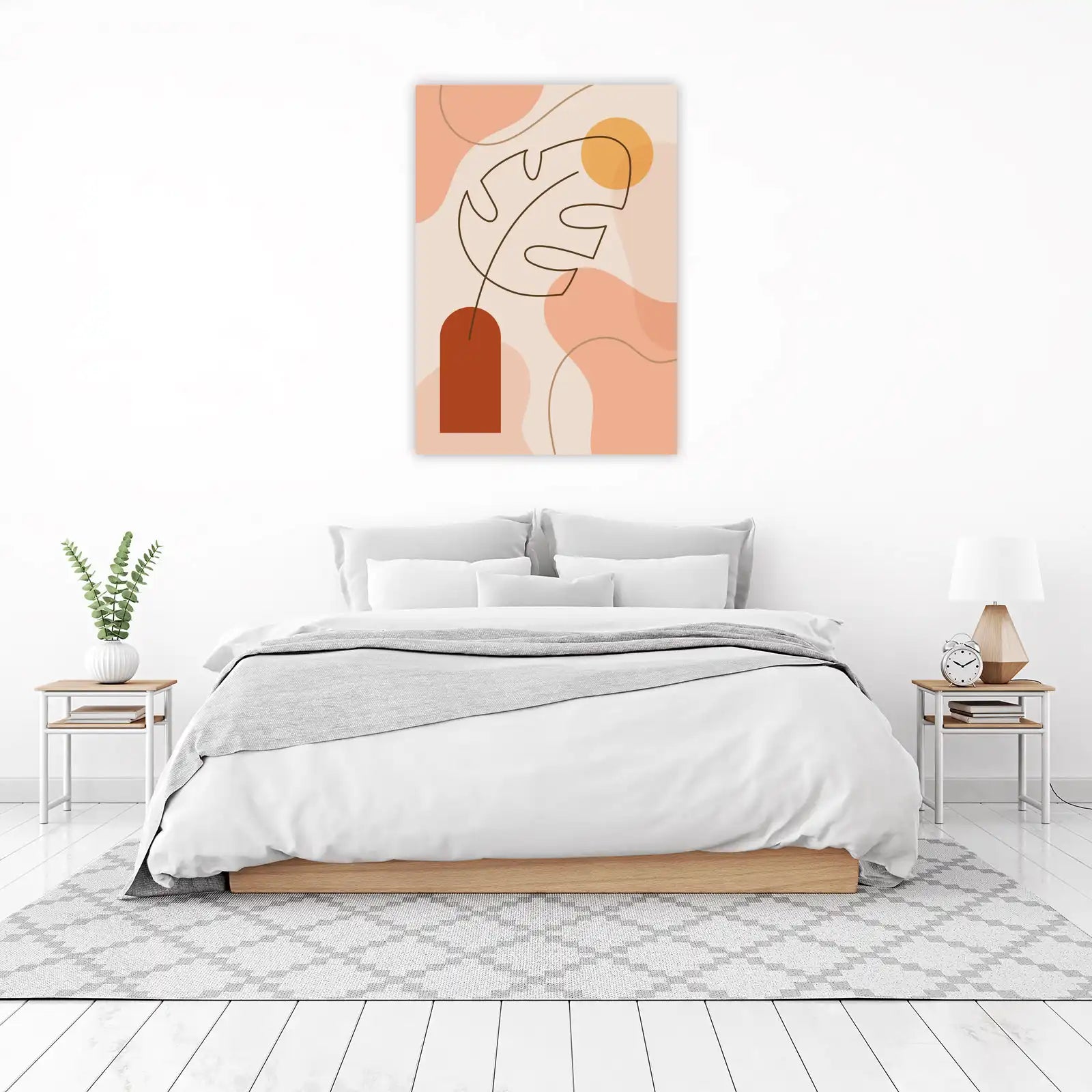 Boho Abstract Leaf & Sun Wall Art
