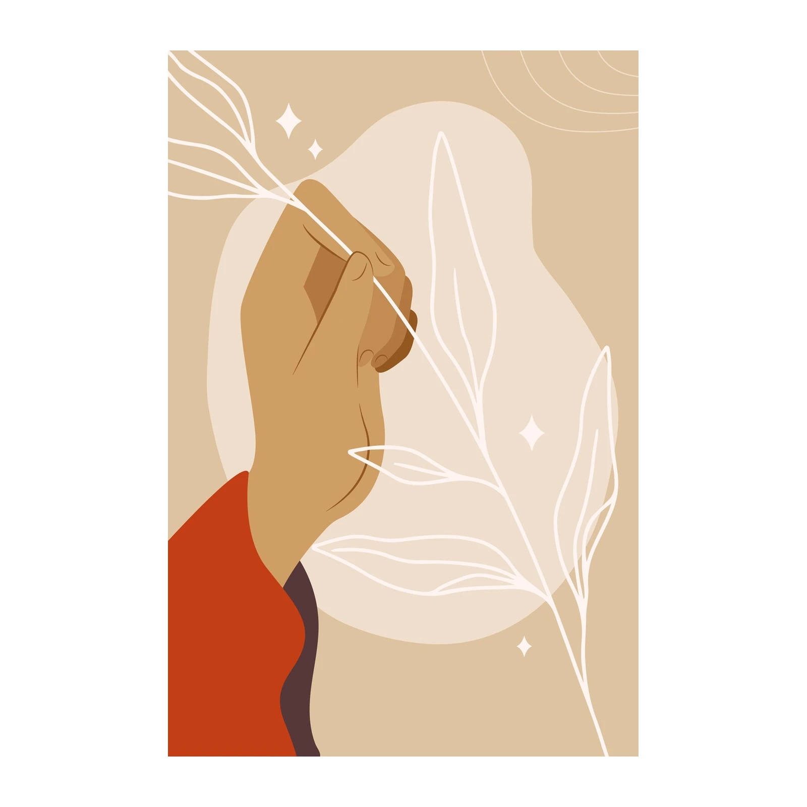 Boho Hand With Botanicals Wall Art
