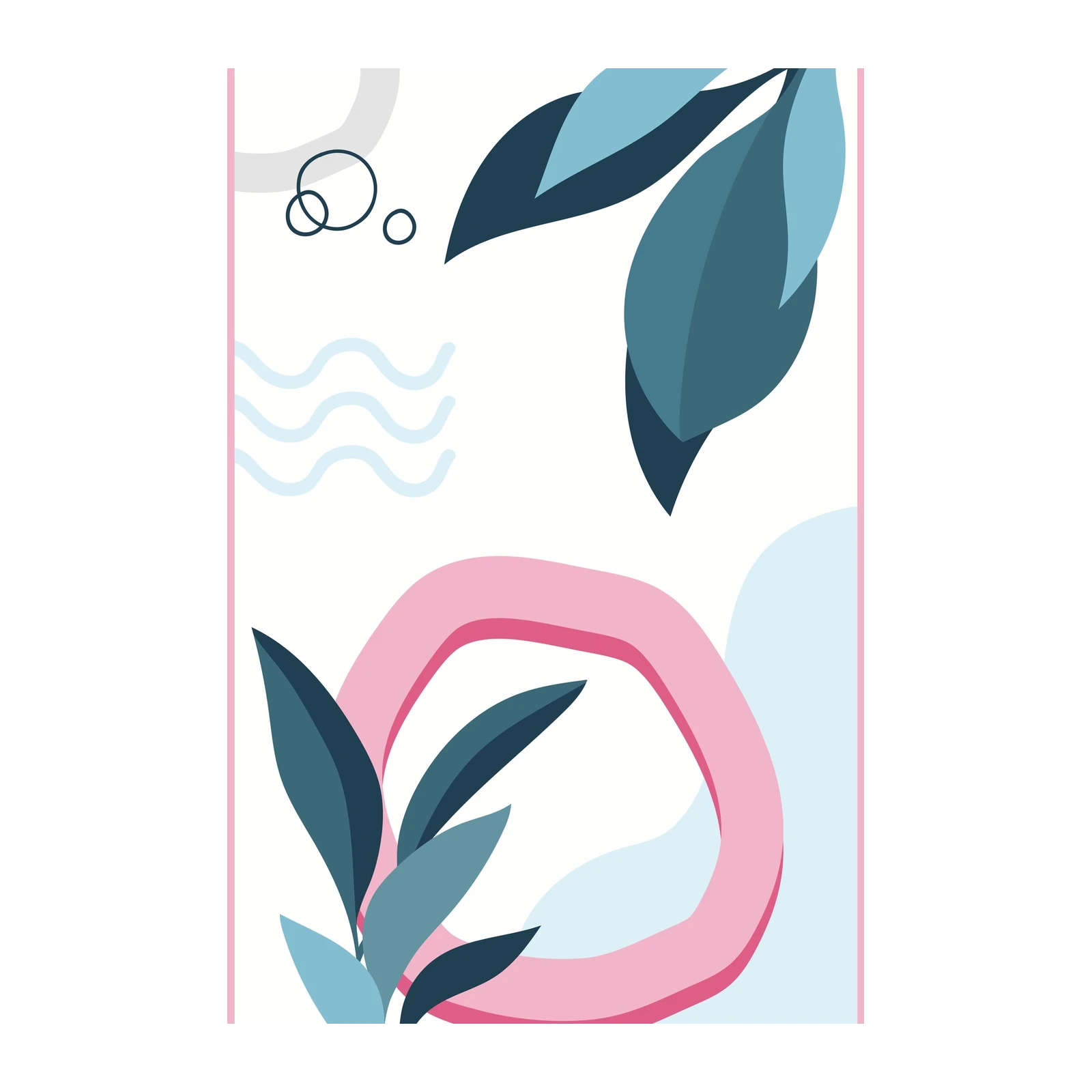 Soft Geometric Floral Wall Art