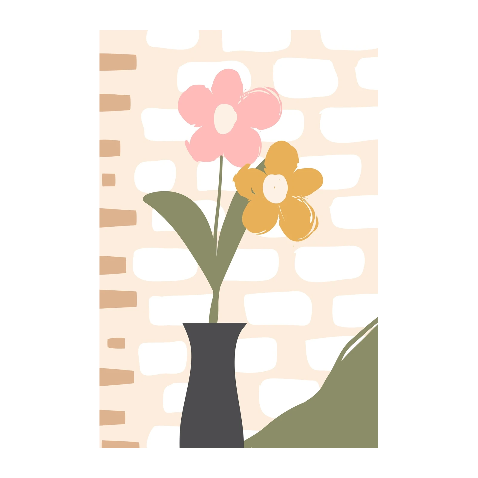 Charming Pink & Yellow Floral Still Life Wall Art