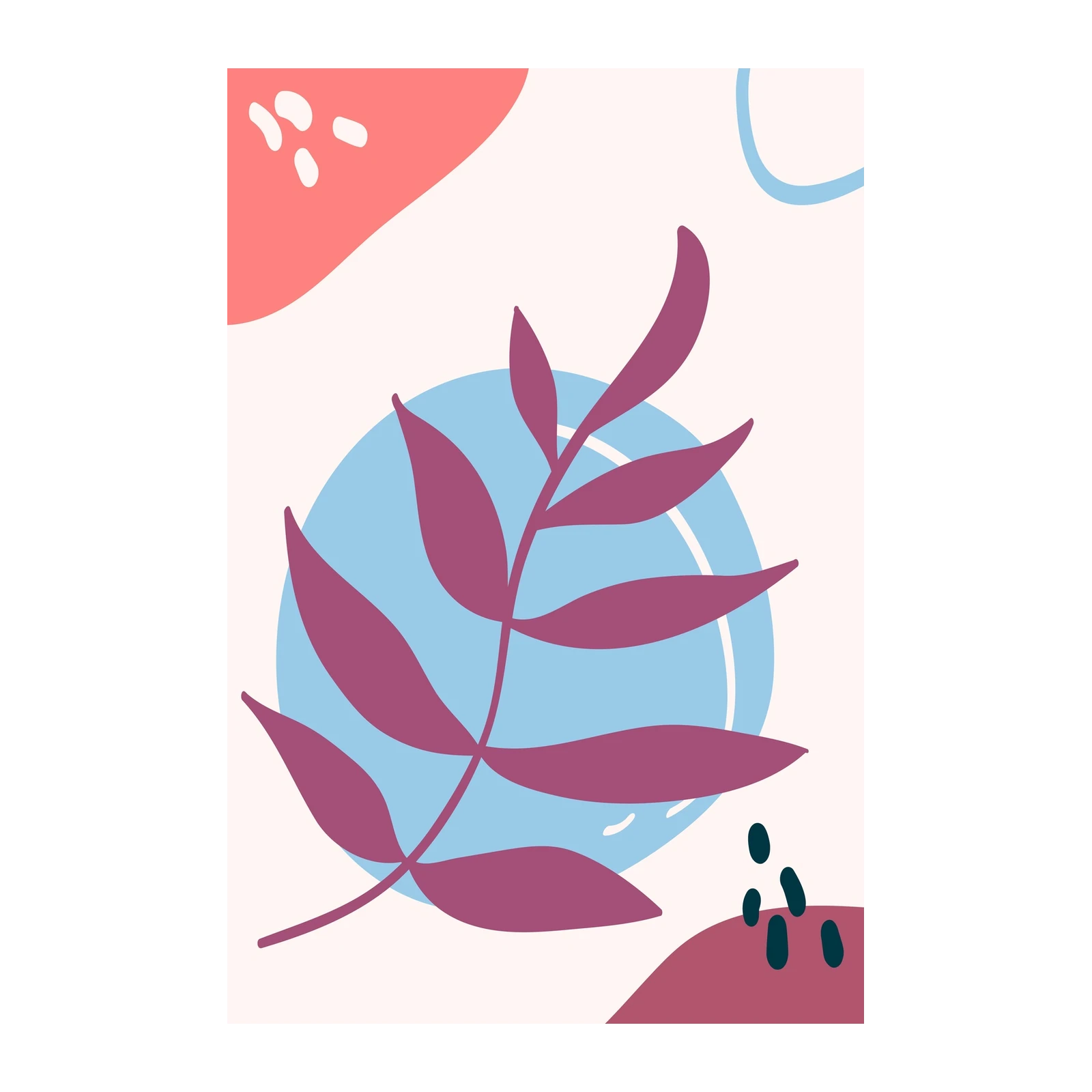 Modern Botanical Abstract Leaf Wall Art