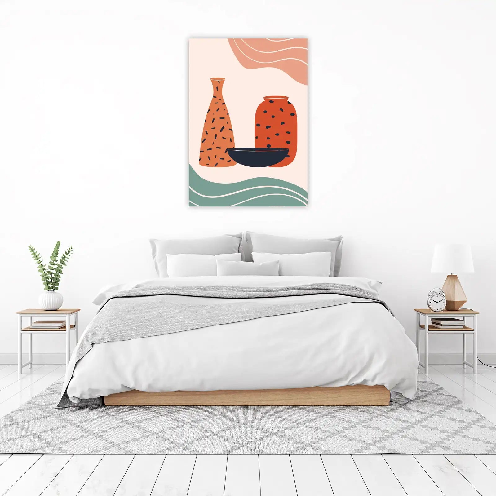 Abstract Terracotta Vases Wall Art
