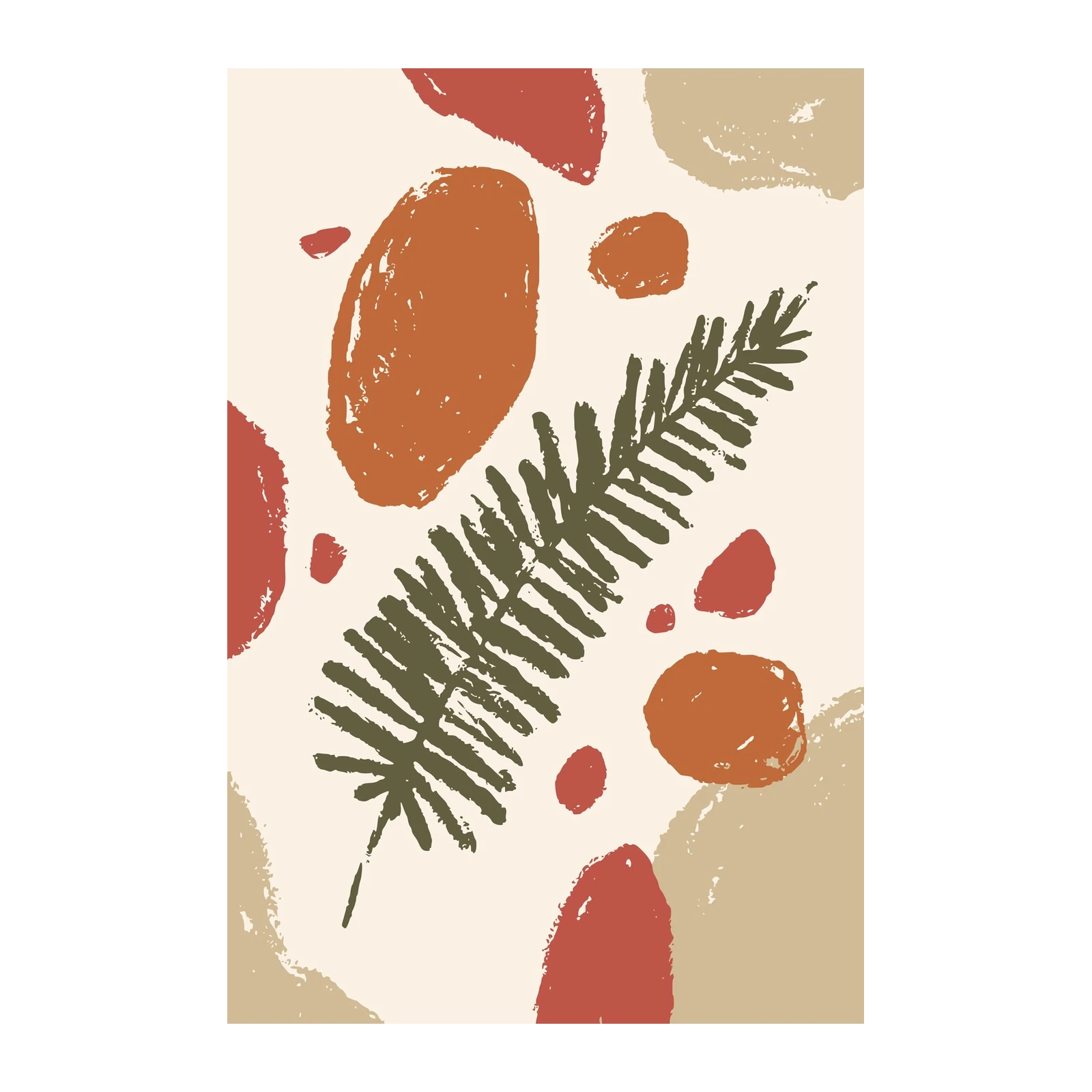 Terracotta Fern Abstract Boho Wall Art Wall Art