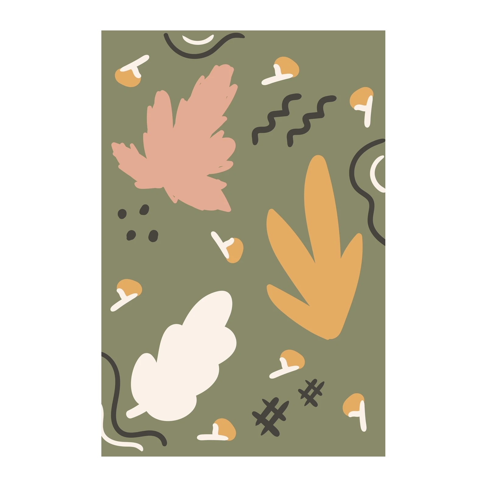Abstract Botanical Mid-Century Modern Wall Art