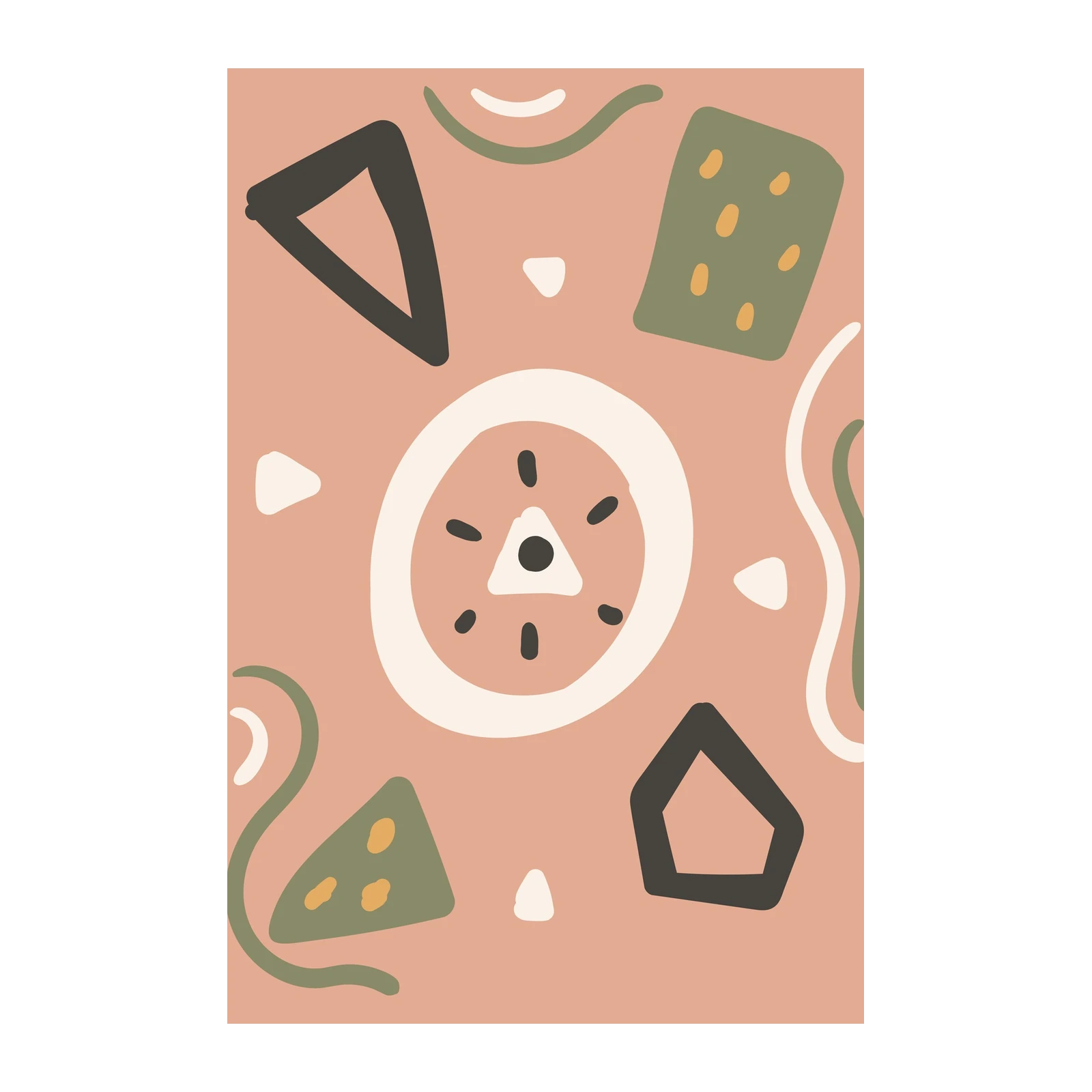 Boho Abstract Geometric Shapes Wall Art
