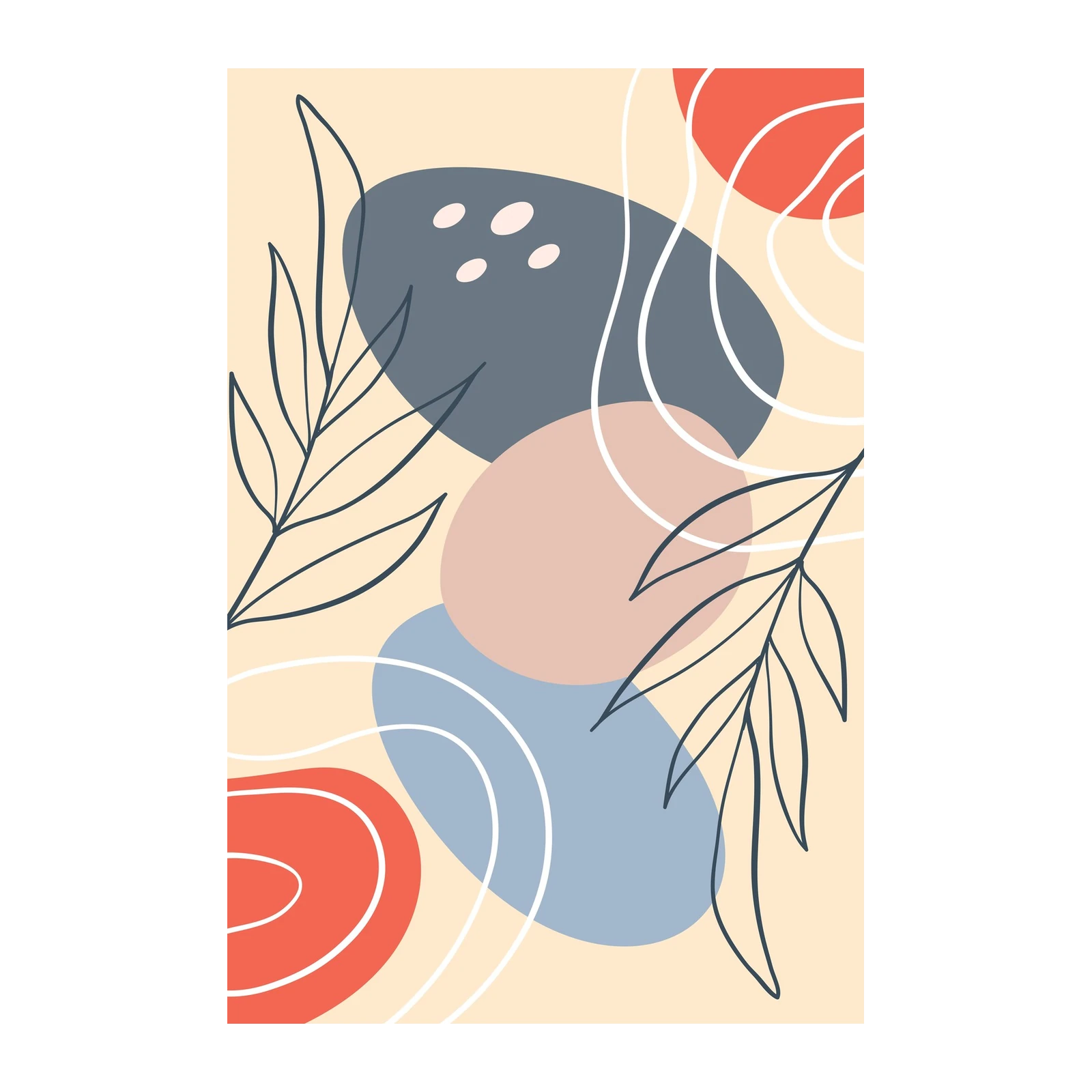Modern Abstract Botanical Wall Art for Home Decor