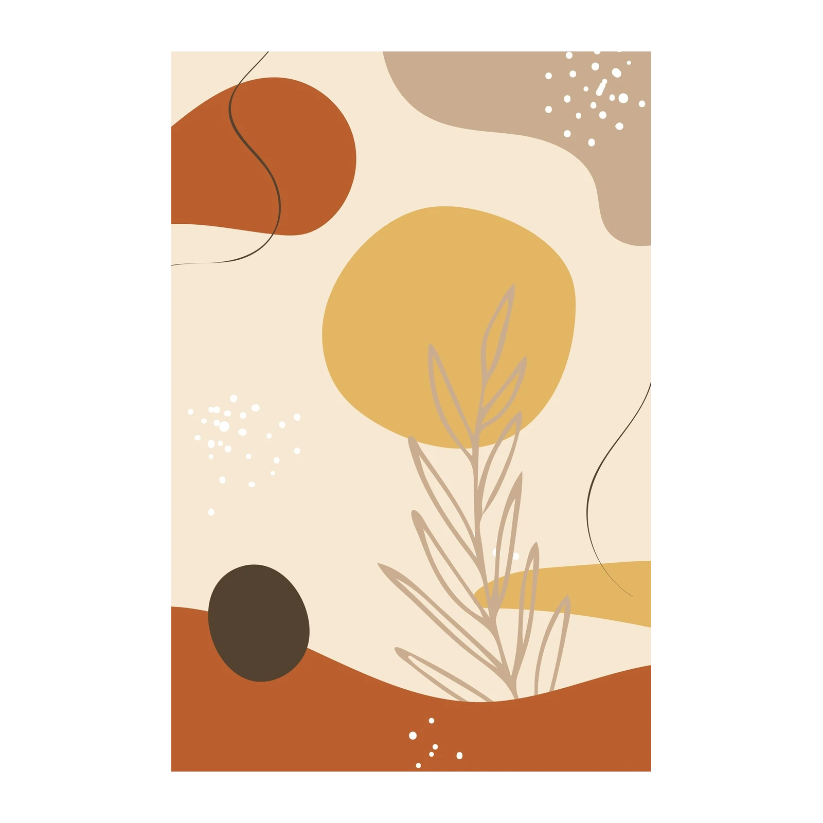 Boho Abstract Mid-Century Modern Wall Art