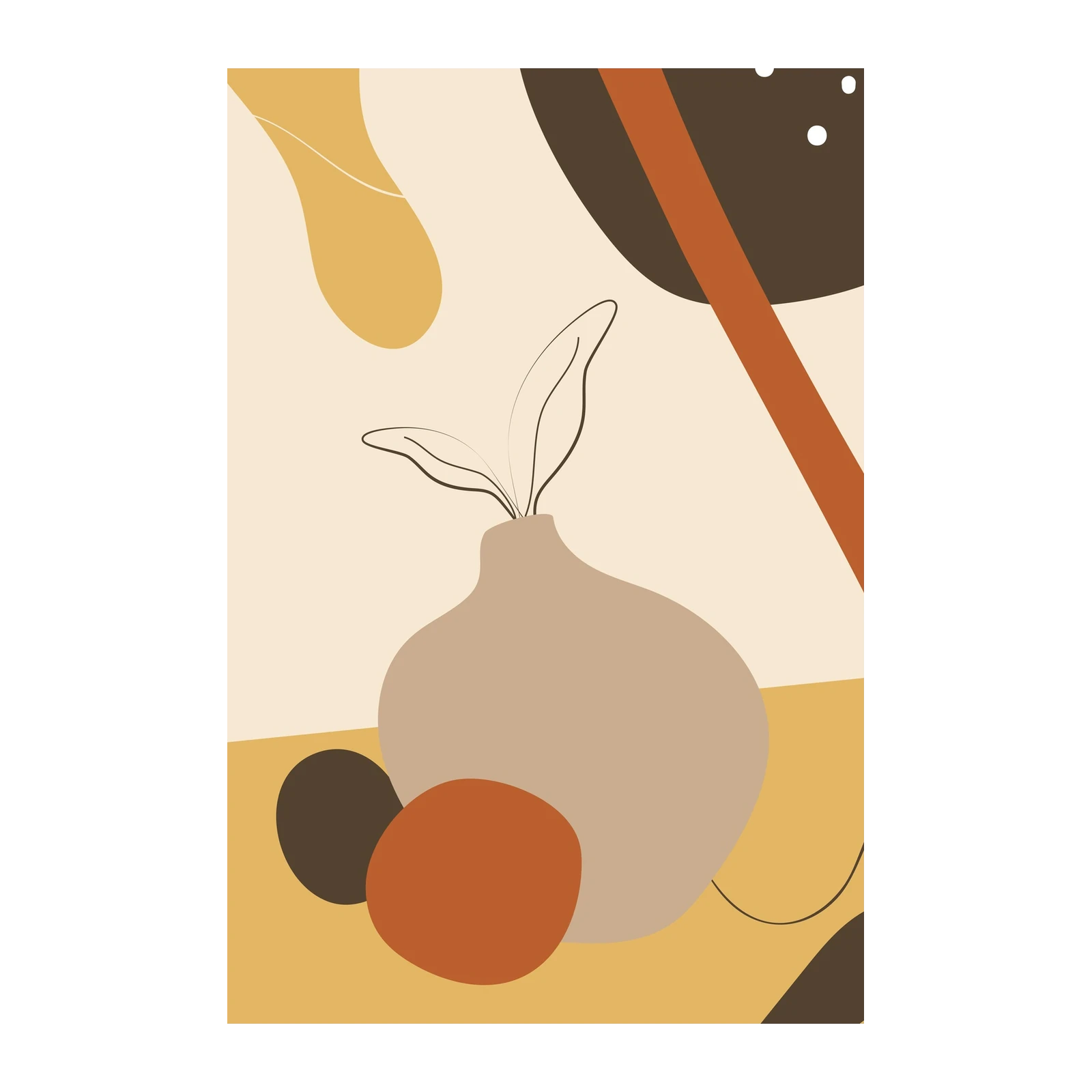 Abstract Mid-Century Vase Wall Art