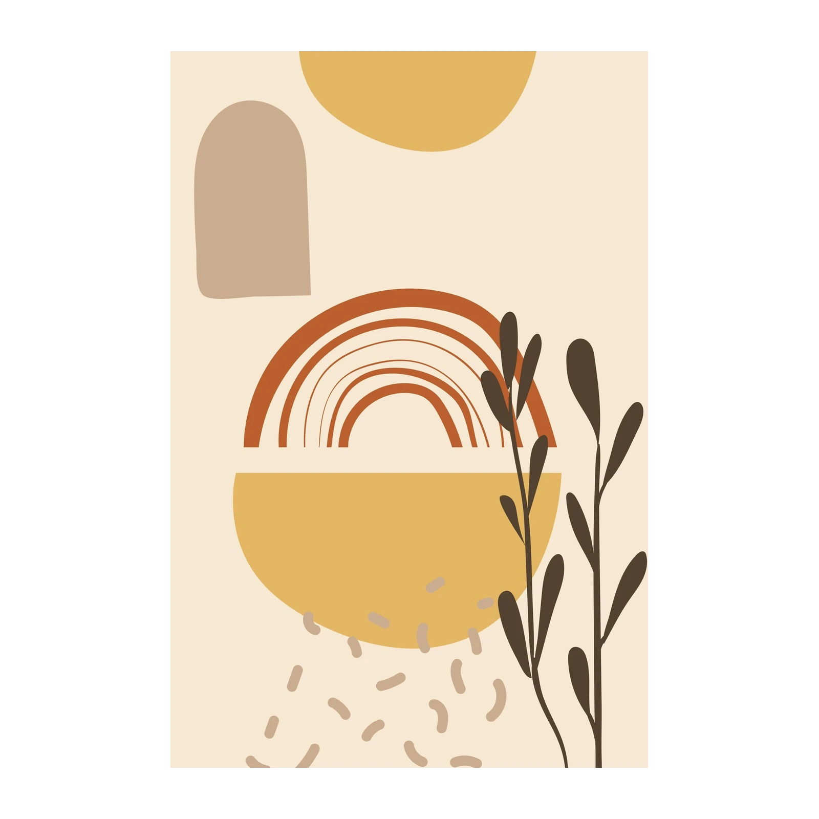 Boho Rainbow Abstract Mid-Century Wall Art
