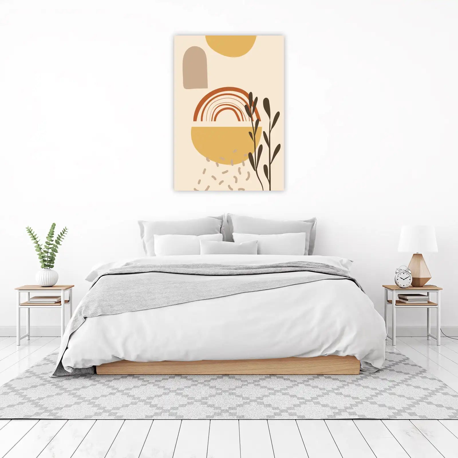 Boho Rainbow Abstract Mid-Century Wall Art