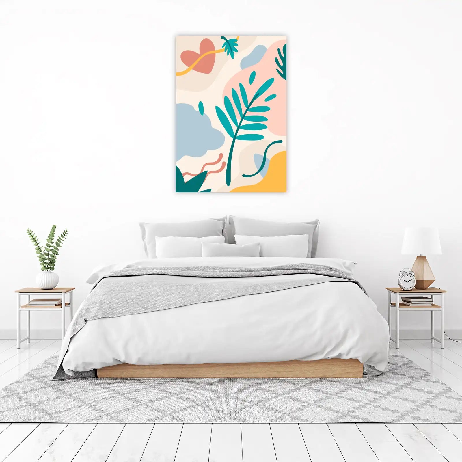 Abstract Botanical Heart Wall Art