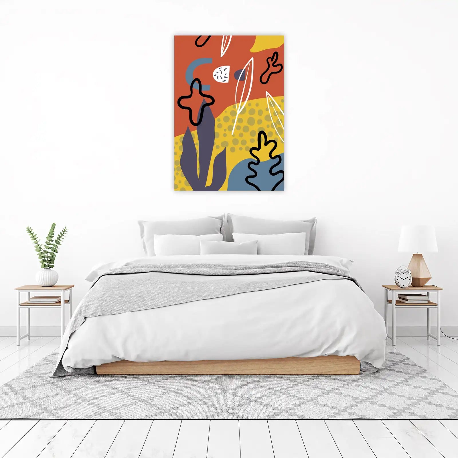 Abstract Botanical Terracotta & Mustard Wall Art